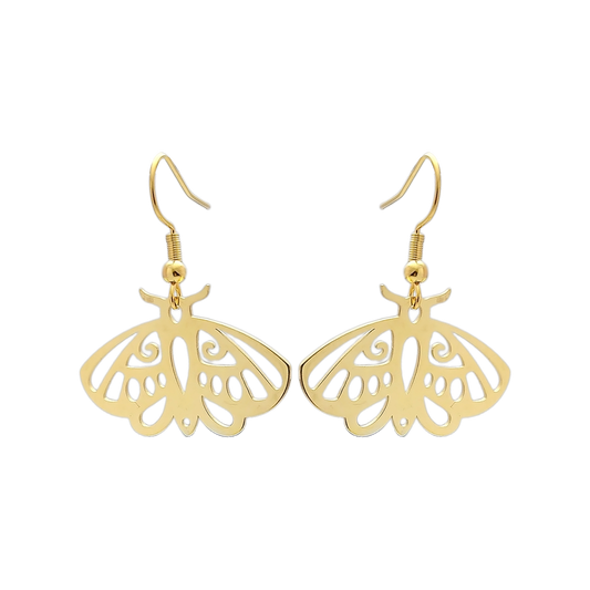 Stainless Steel Drop Earrings - Magic Moth