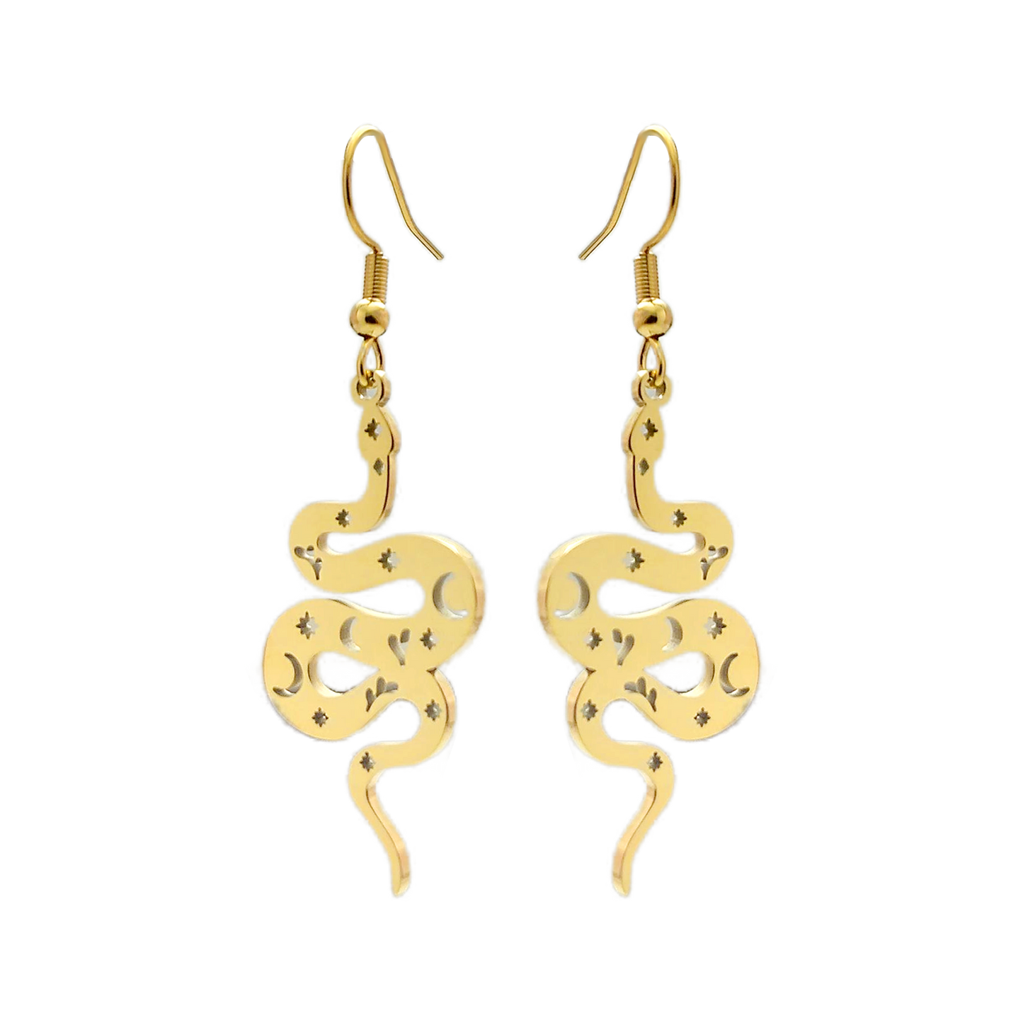 Stainless Steel Drop Earrings - Starlight Snake