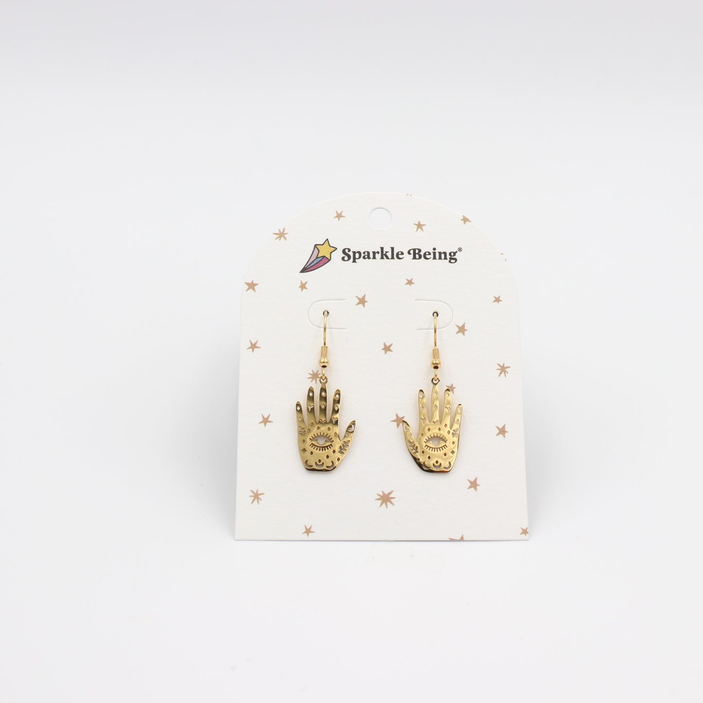 Stainless Steel Drop Earrings - Hamsa Hands