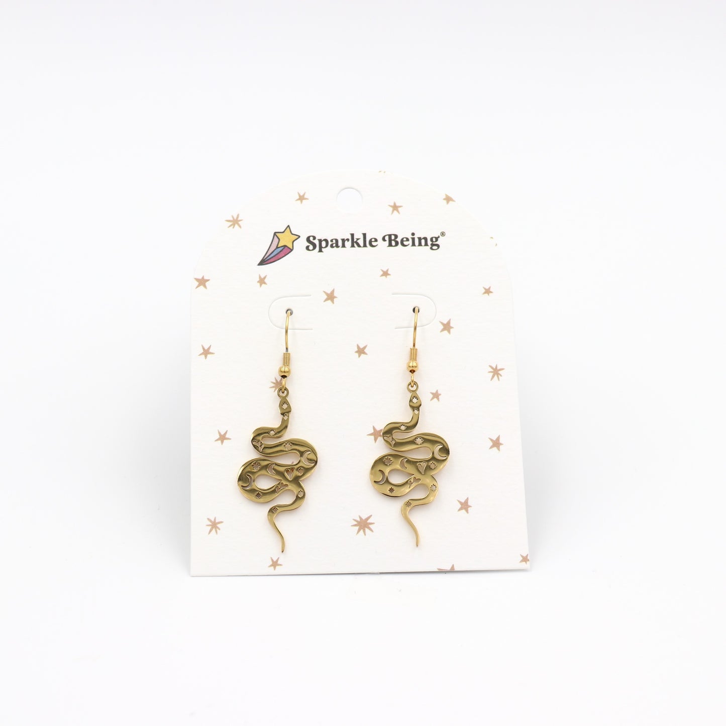 Stainless Steel Drop Earrings - Starlight Snake