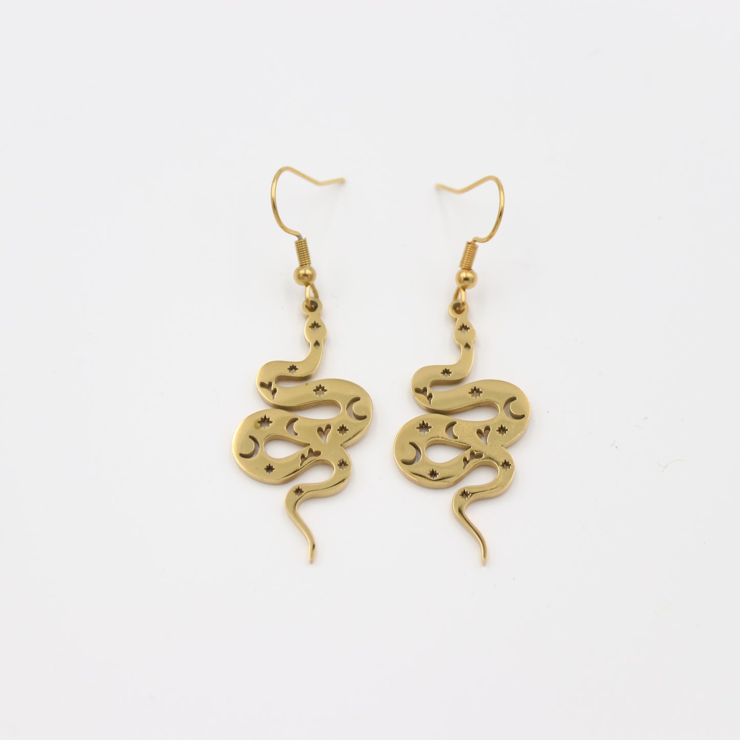 Stainless Steel Drop Earrings - Starlight Snake