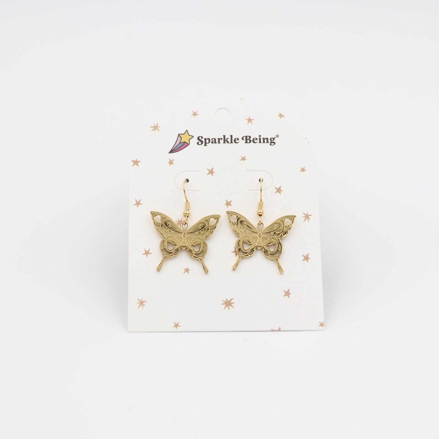 Stainless Steel Drop Earrings - Beautiful Butterfly