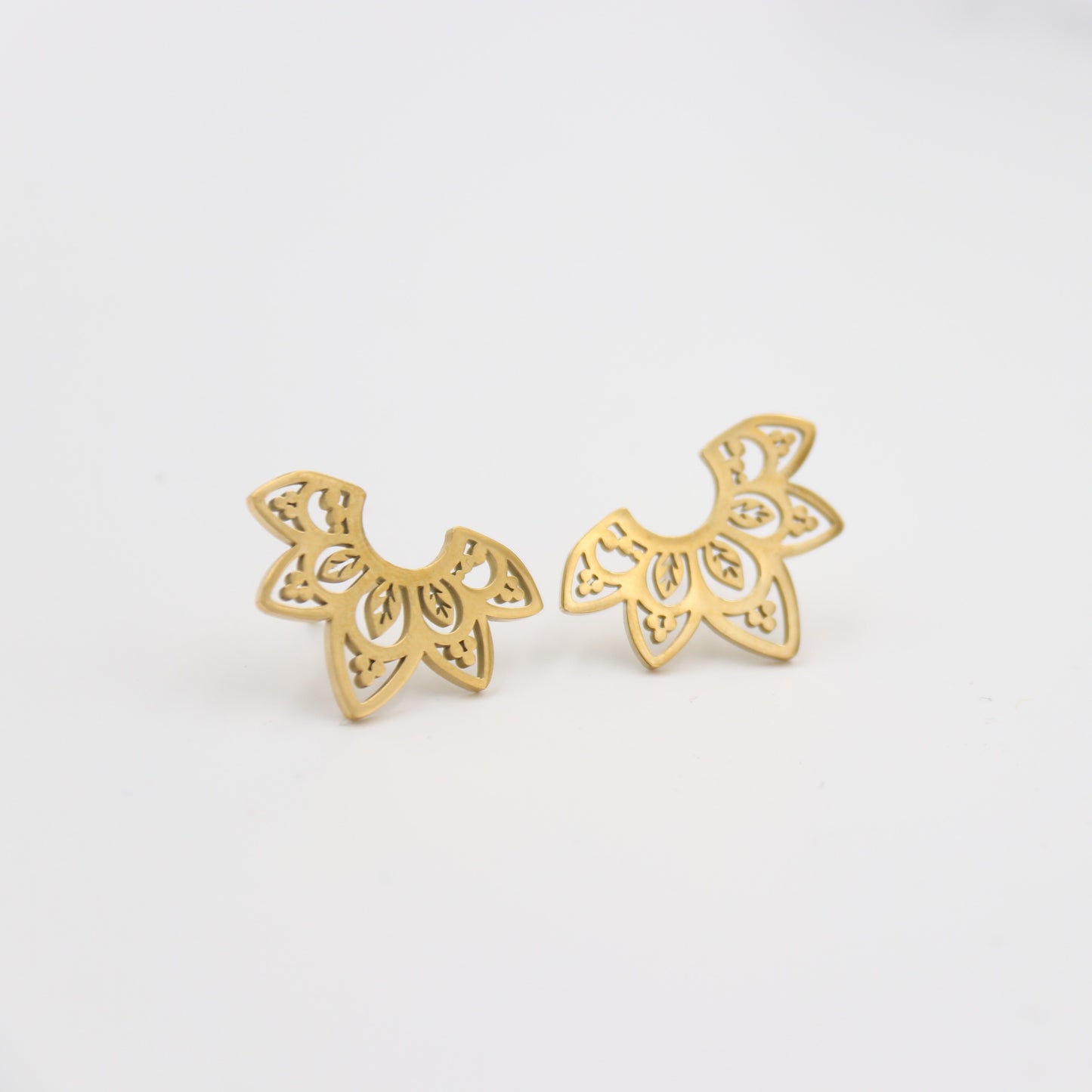Ear Climber Earrings - Lotus Flower