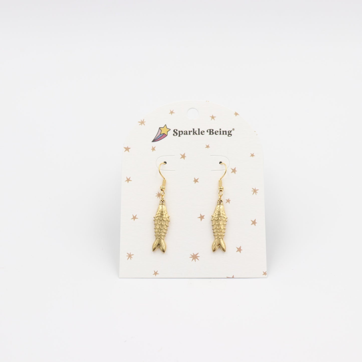 Stainless Steel Drop Earrings - Golden Fish