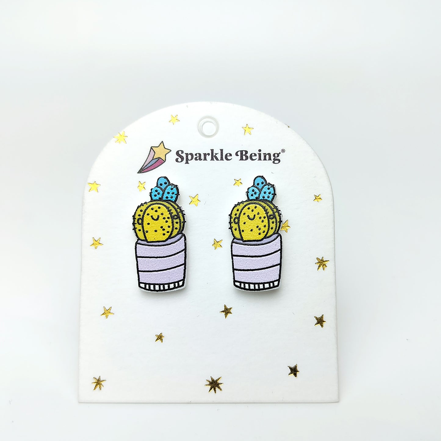 Sunny Bloom Cactus Stud Earrings