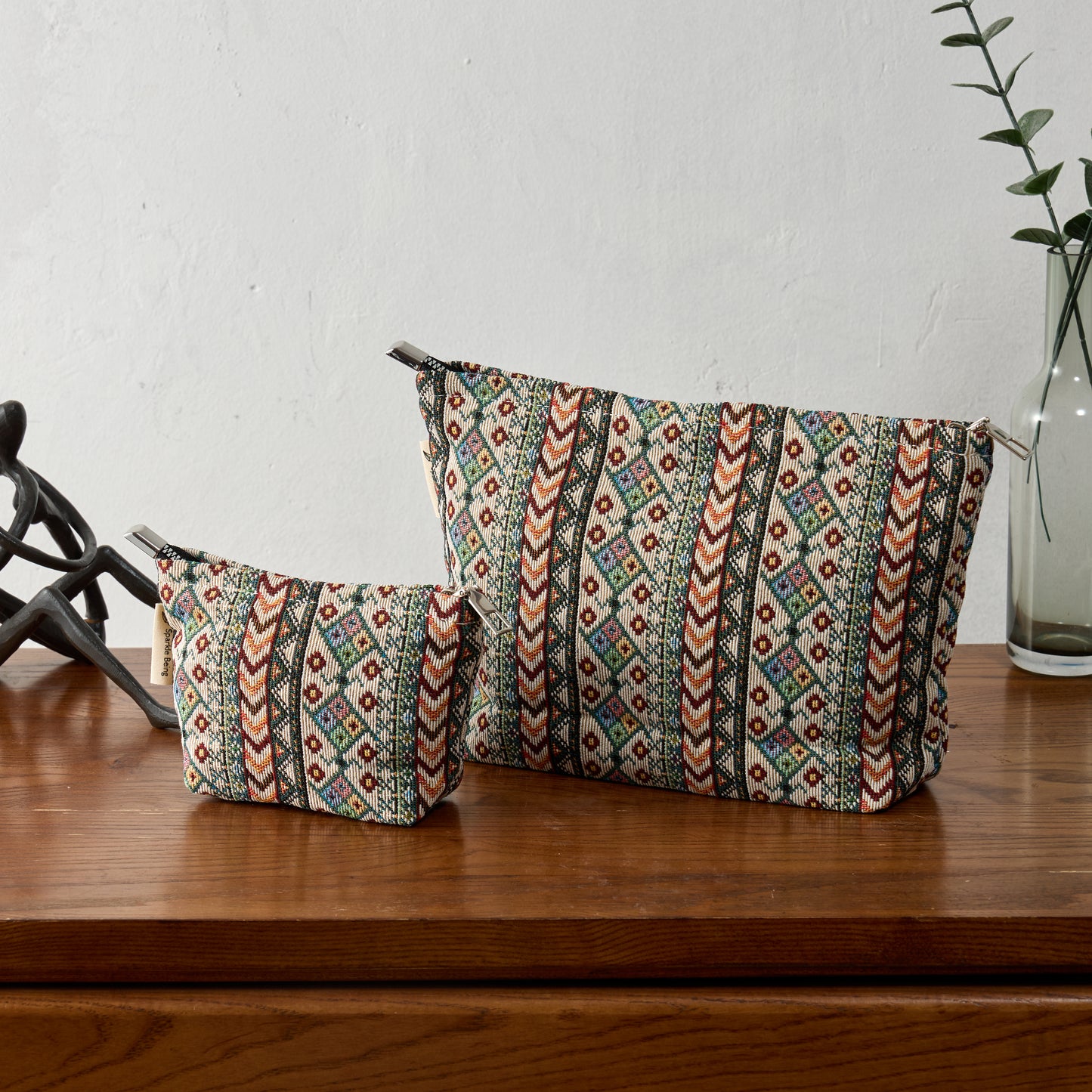 Modern Aztec Toiletry Bag - Travel-Friendly Cosmetic Bag