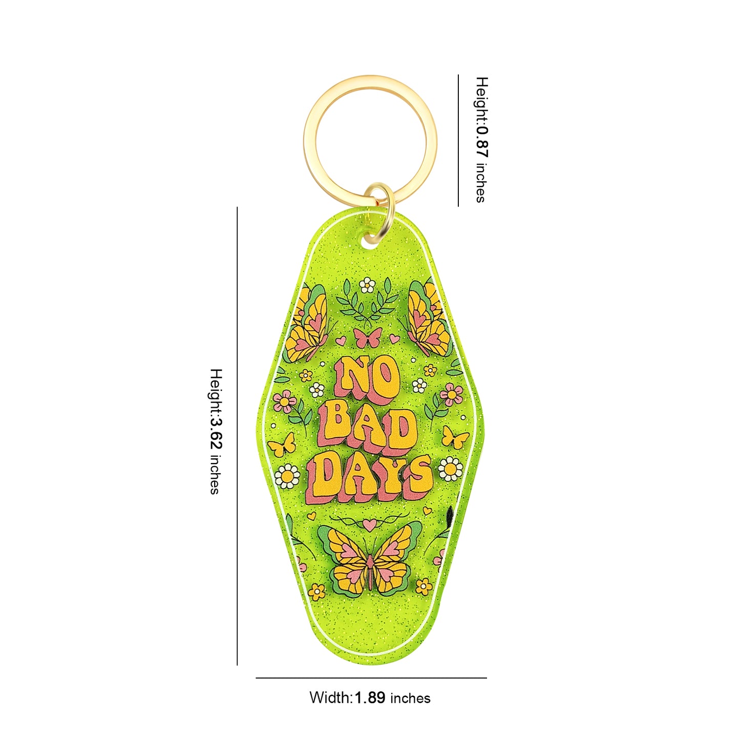 No Bad Days Motel Keychain - Vintage Nostalgia Motivational Hotel Keychain