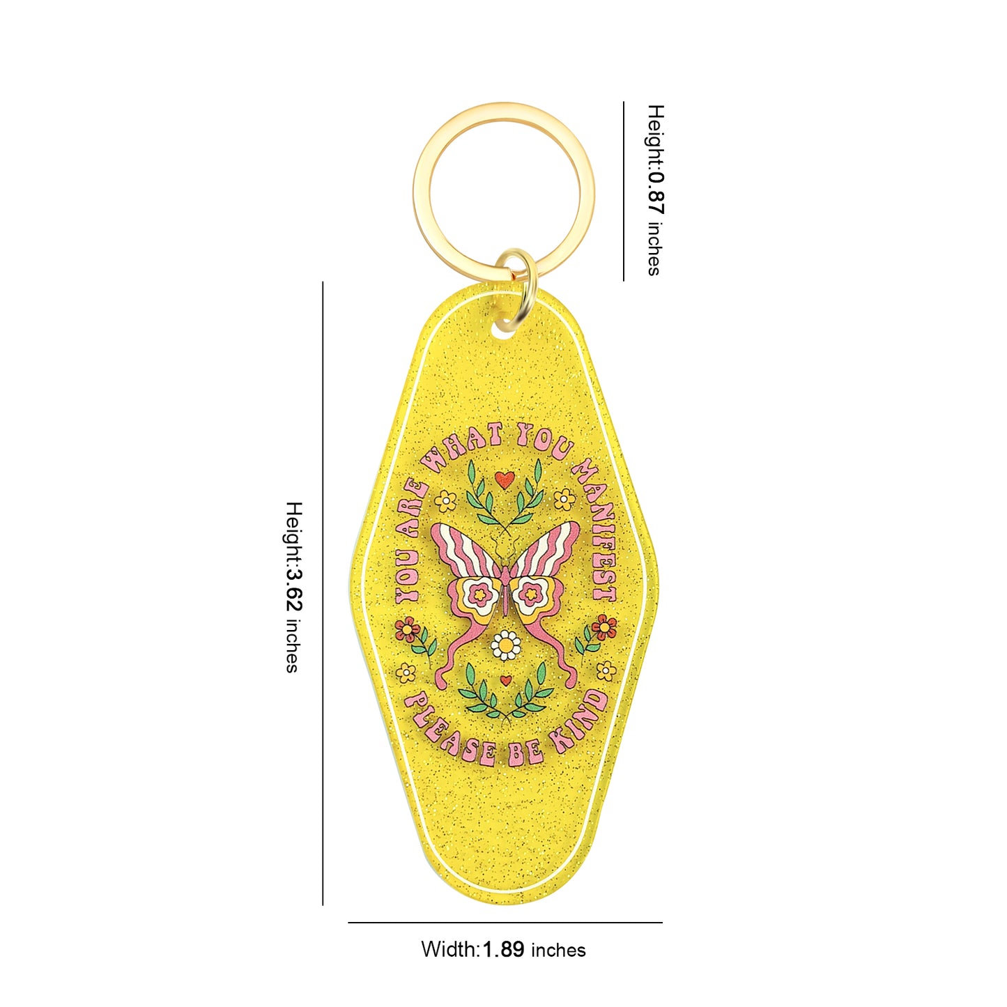 You Are What You Manifest Motel Keychain - Vintage Nostalgia Motivational Hotel Keychain