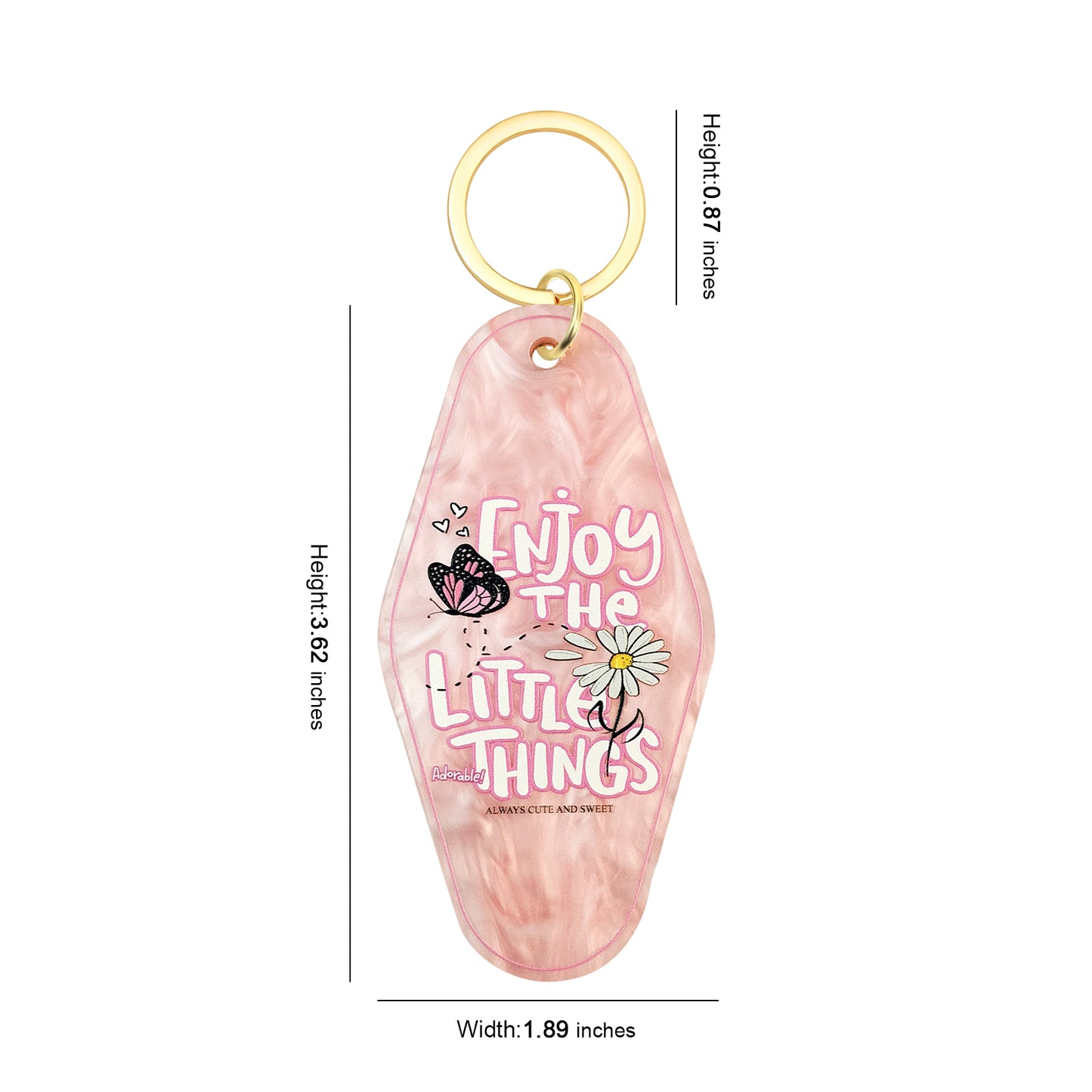 Enjoy The Little Things Motel Keychain - Vintage Nostalgia Motivational Hotel Keychain