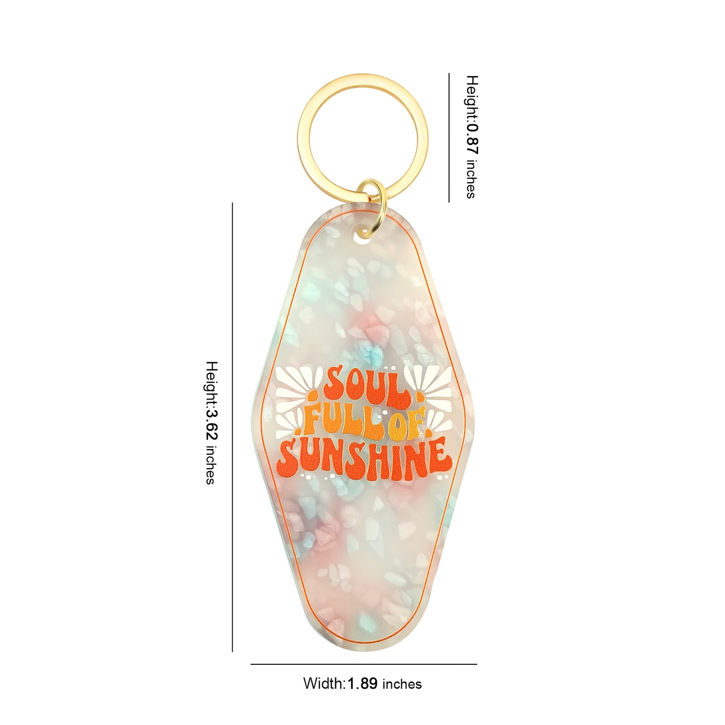 Soul Full Of Sunshine Motel Keychain - Vintage Nostalgia Motivational Hotel Keychain