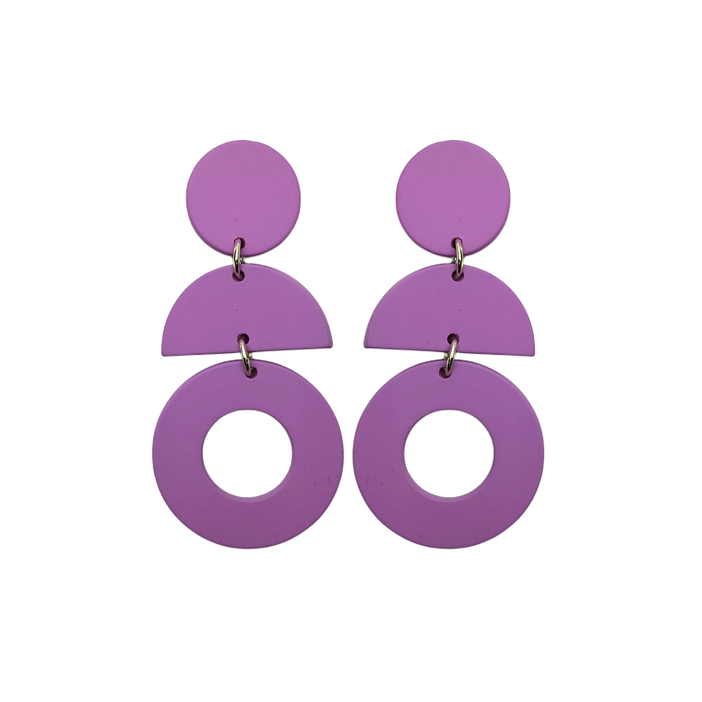 Stacked Statement Acrylic Earrings - Violet Curve