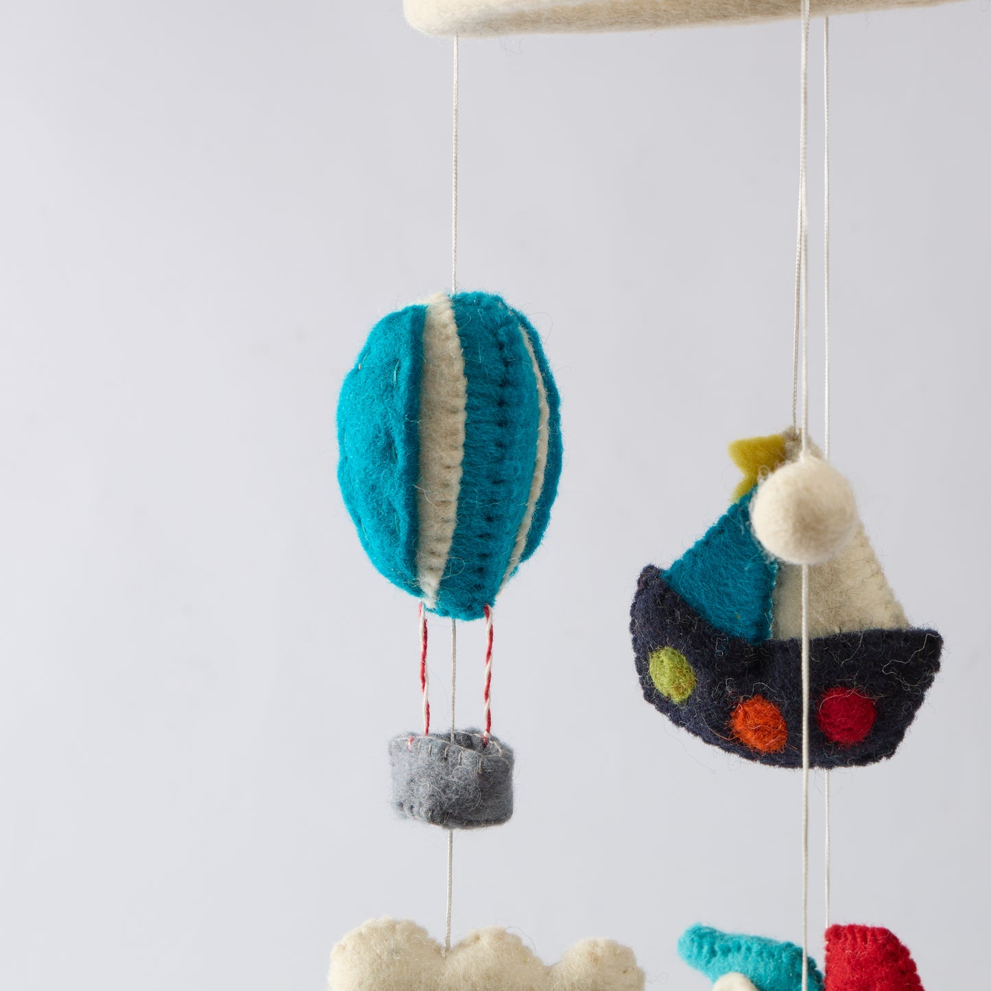 Wool Felt Baby Mobile For Crib Children's & Nursery Room - Balloon