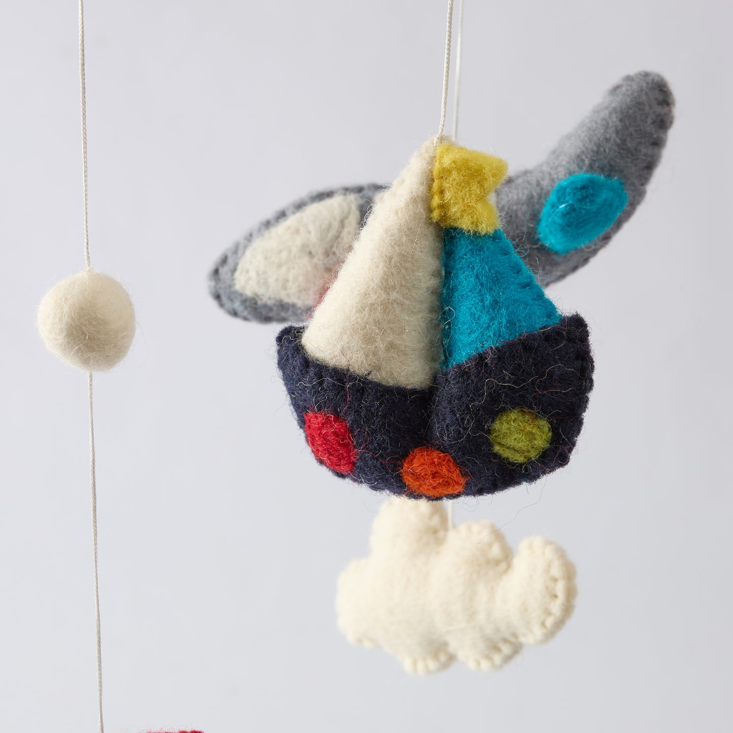 Wool Felt Baby Mobile For Crib Children's & Nursery Room - Balloon