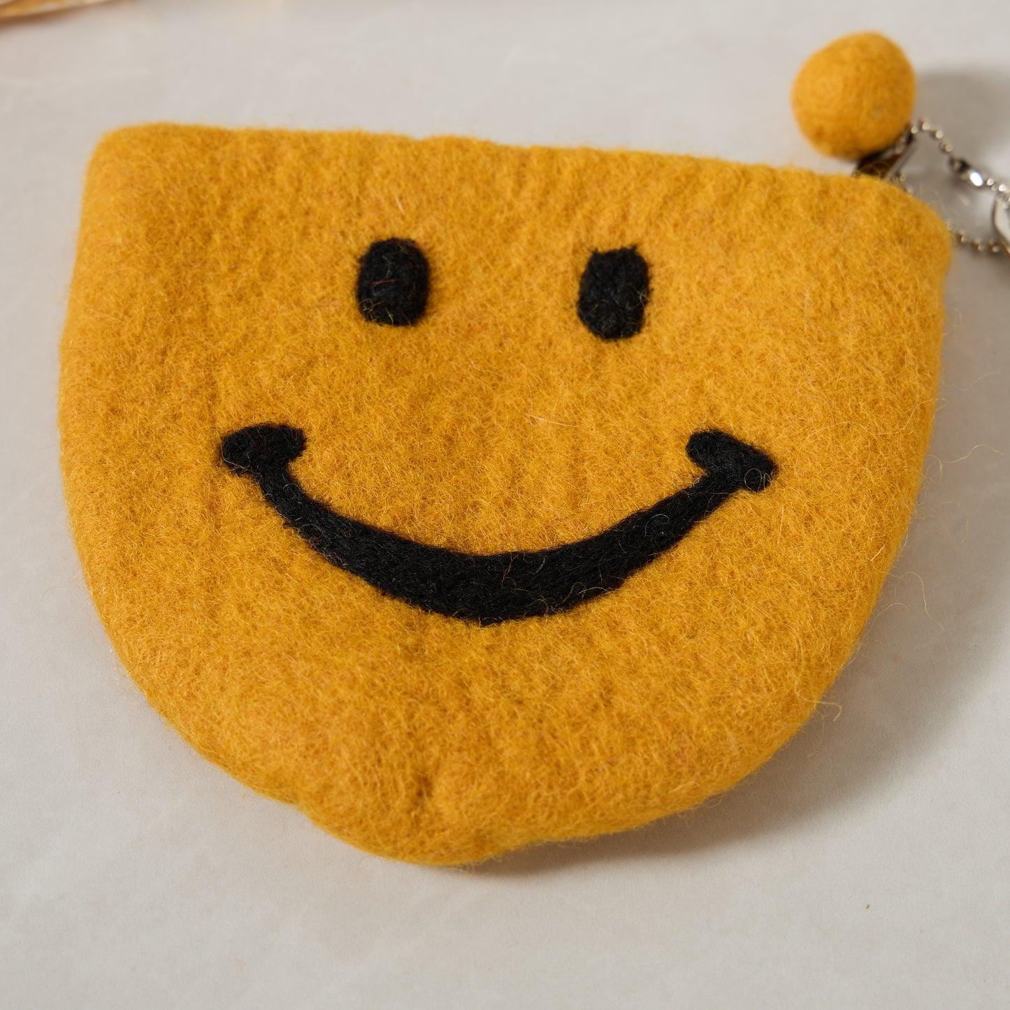 Smile Felt Wallet - Wool Felt Pouch Hand Carry Coin Purse