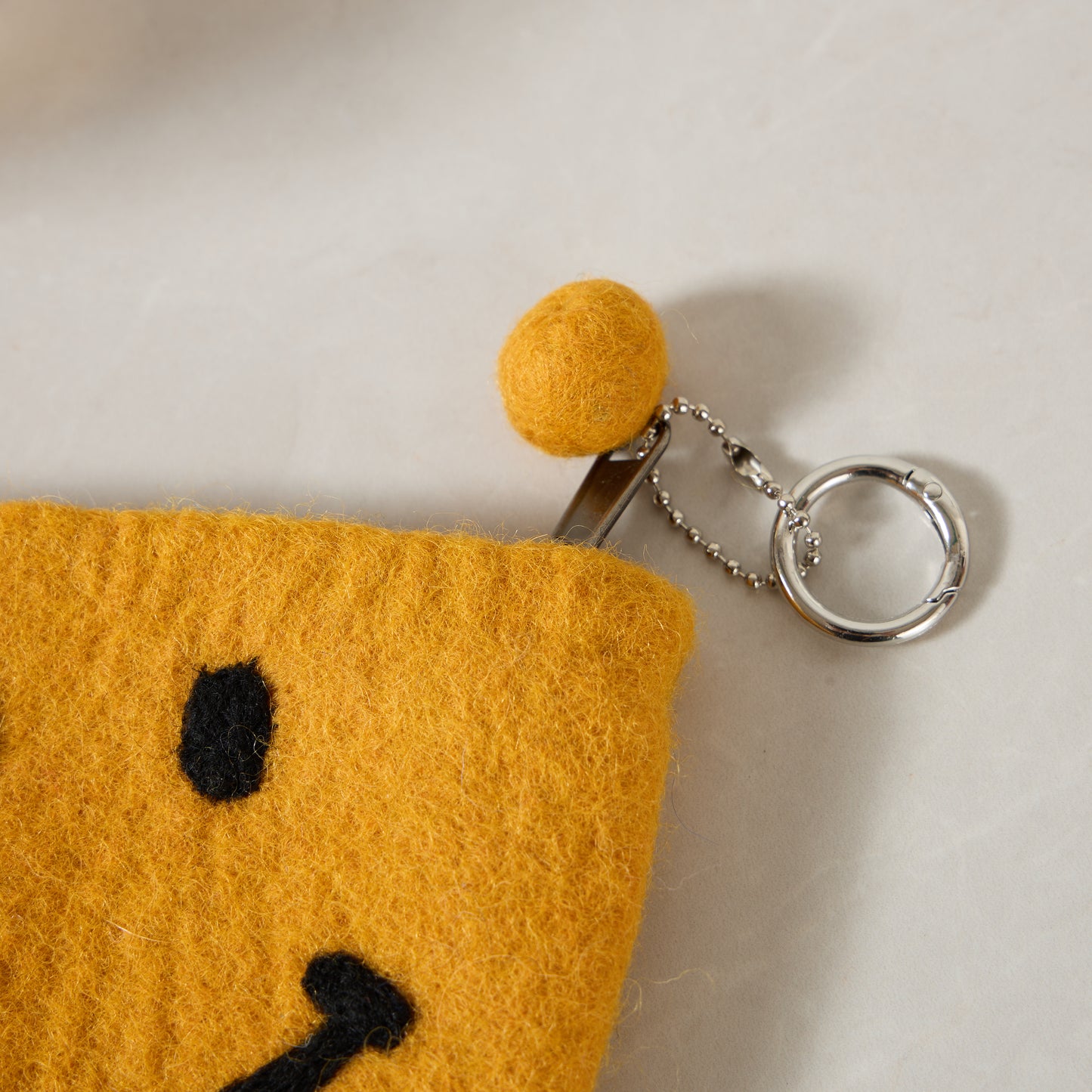 Smile Felt Wallet - Wool Felt Pouch Hand Carry Coin Purse