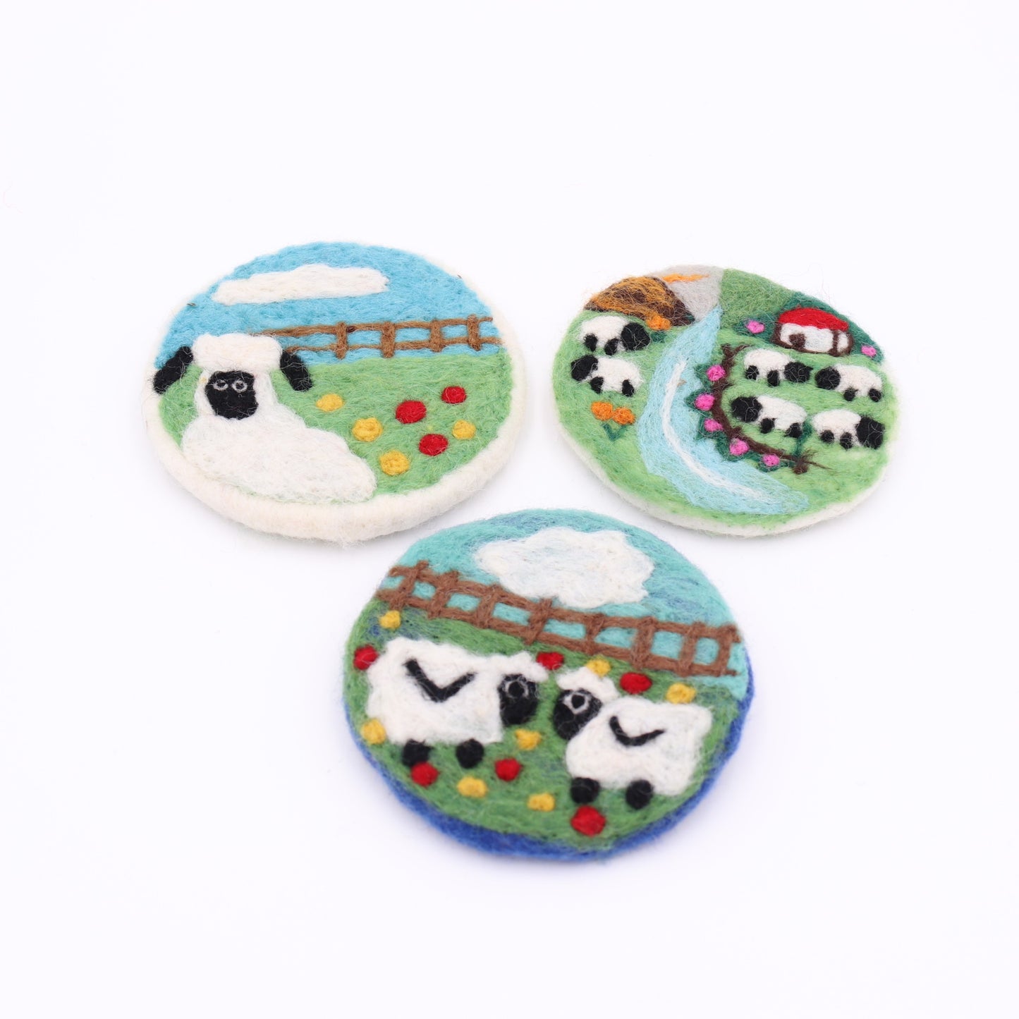 Wool Felt Coaster – Farm Sheep Drink Coasters