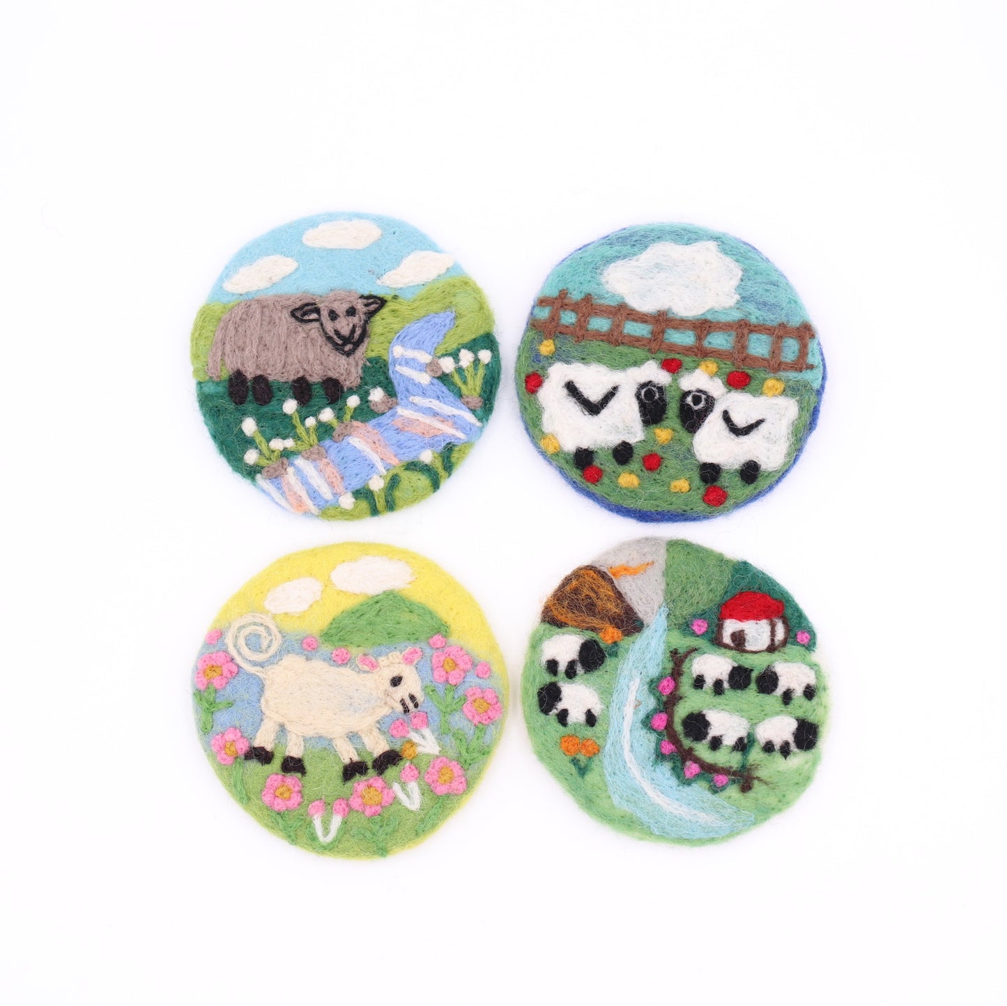 Wool Felt Coaster – Farm Sheep Drink Coasters