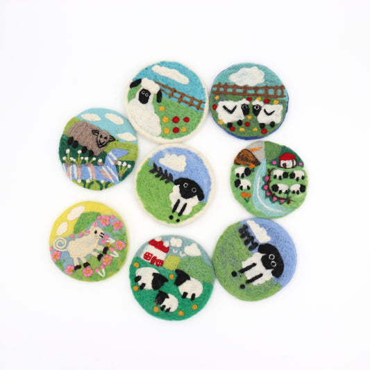 Wool Felt Coaster – Farm Sheep Drink Coasters