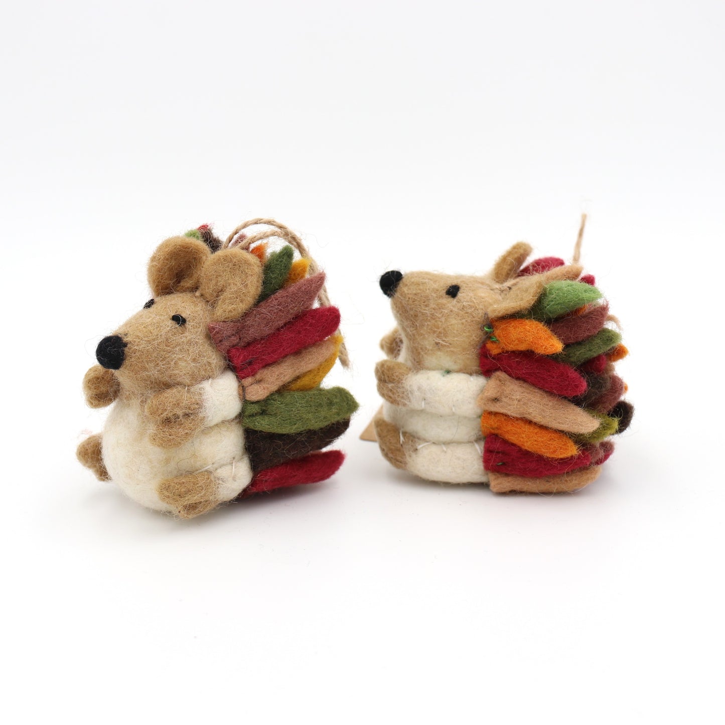 Wool Felt Hedgehog Ornament – Handmade in Nepal