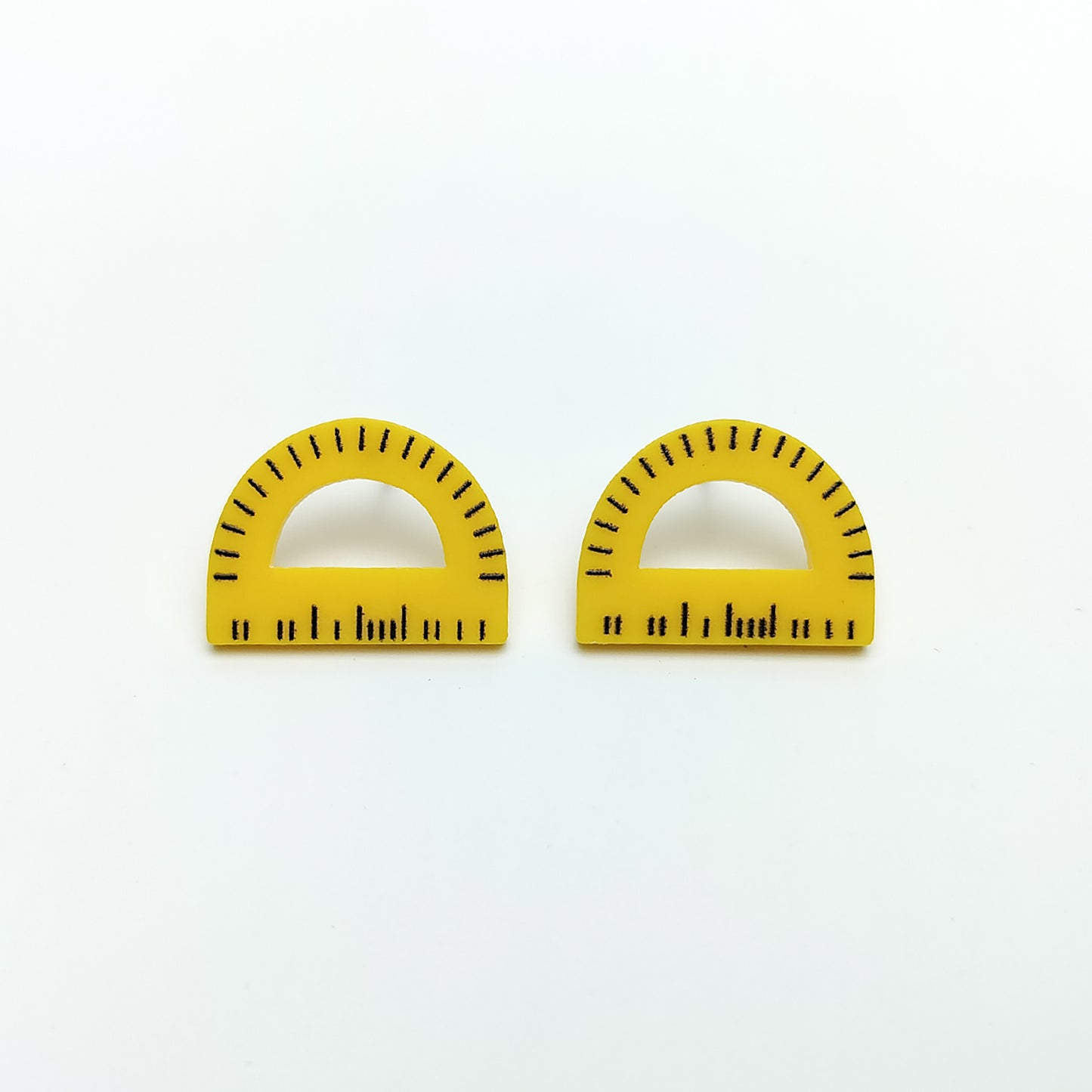 Yellow Protractor Stud Earrings