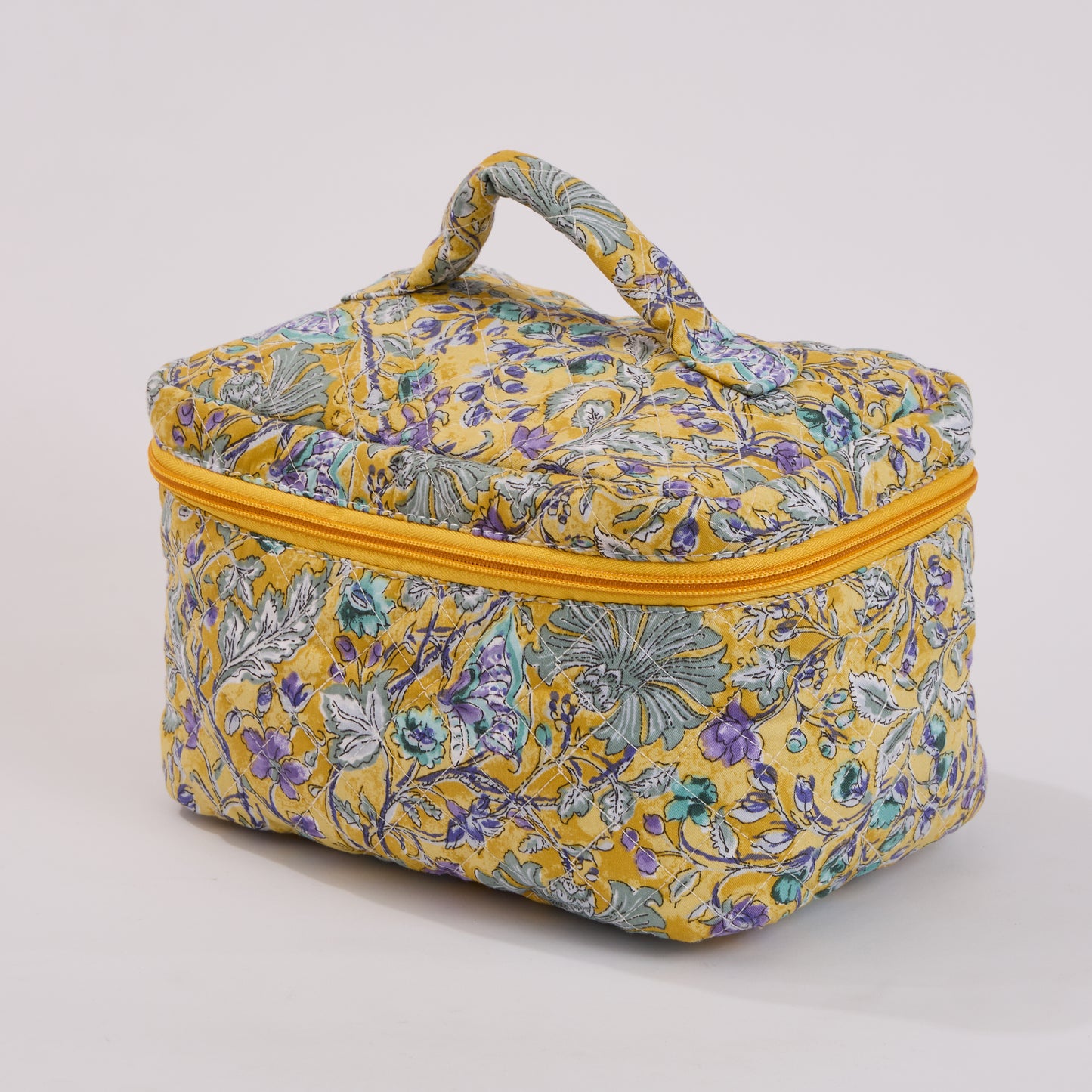 Watercolor Butterfly Quilted Makeup Bag - Small Pouch Travel Toiletry Organizer