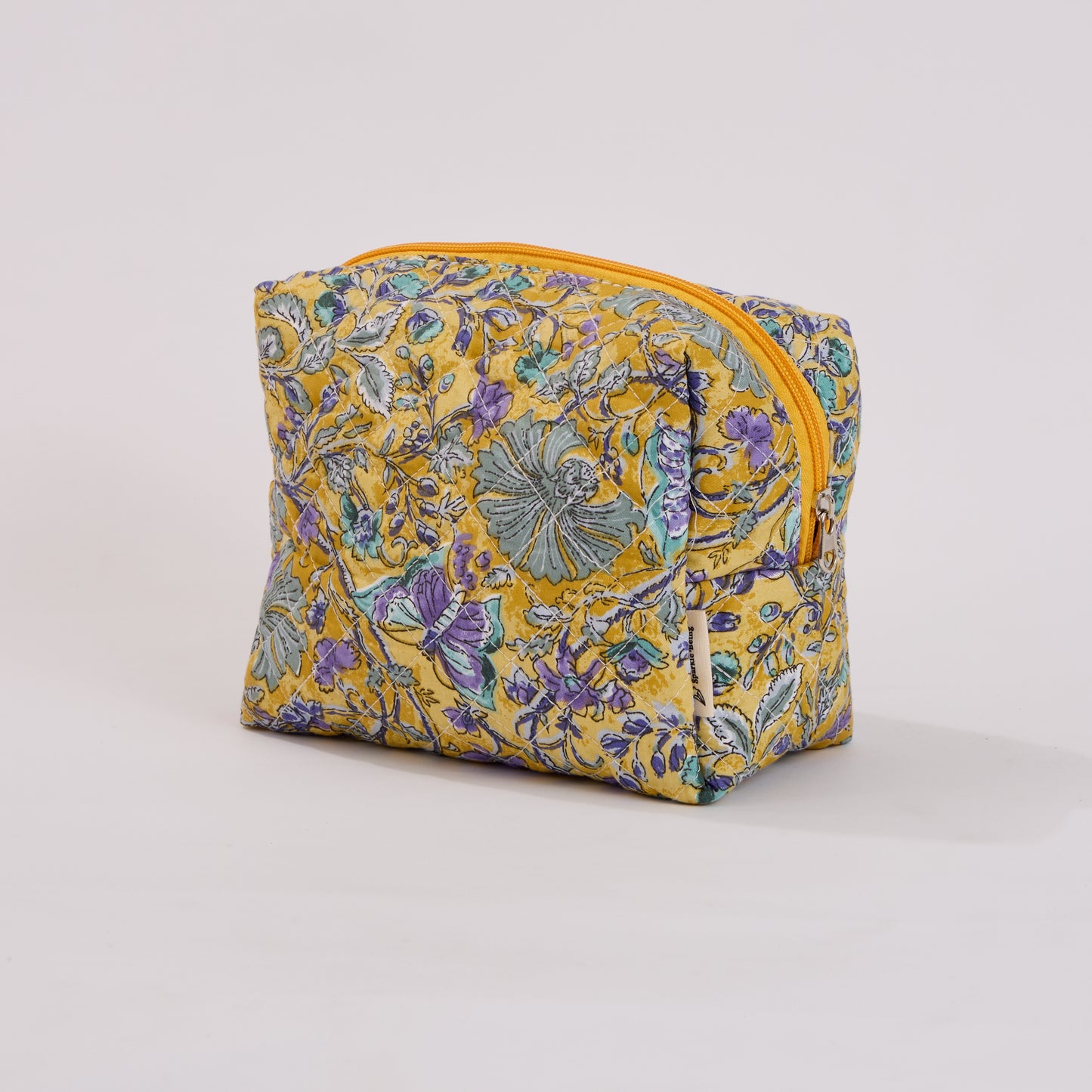 Watercolor Butterfly Quilted Makeup Bag - Small Pouch Travel Toiletry Organizer