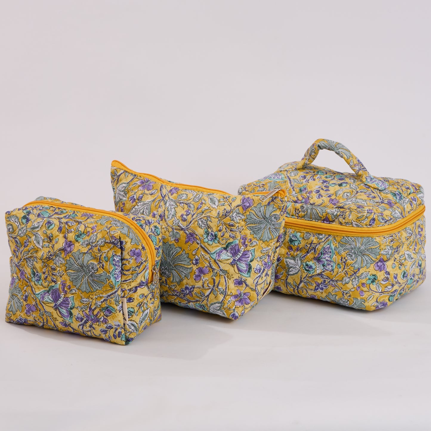 Watercolor Butterfly Quilted Makeup Bag - Small Pouch Travel Toiletry Organizer