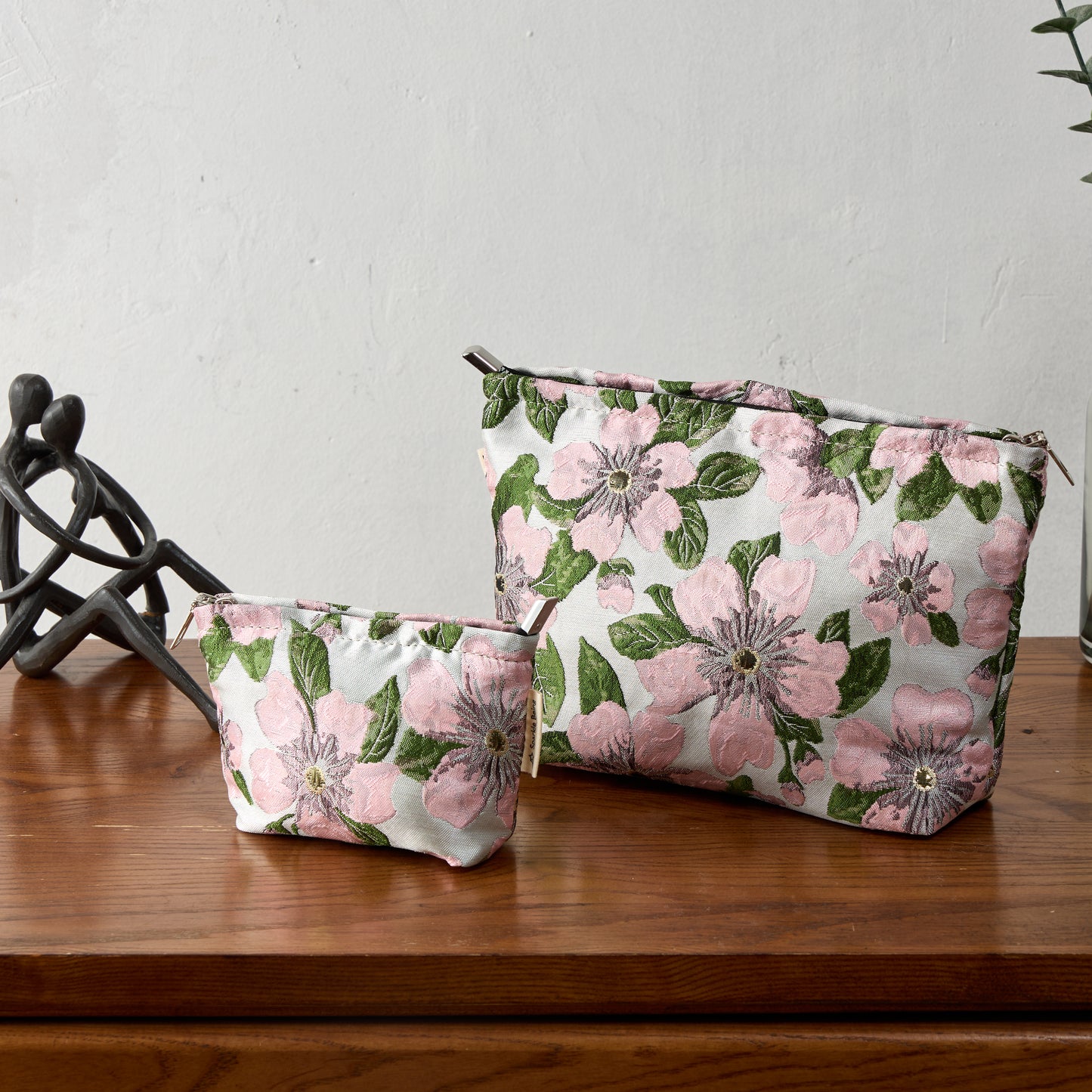 Pink Camellia Toiletry Bag - Travel-Friendly Cosmetic Bag