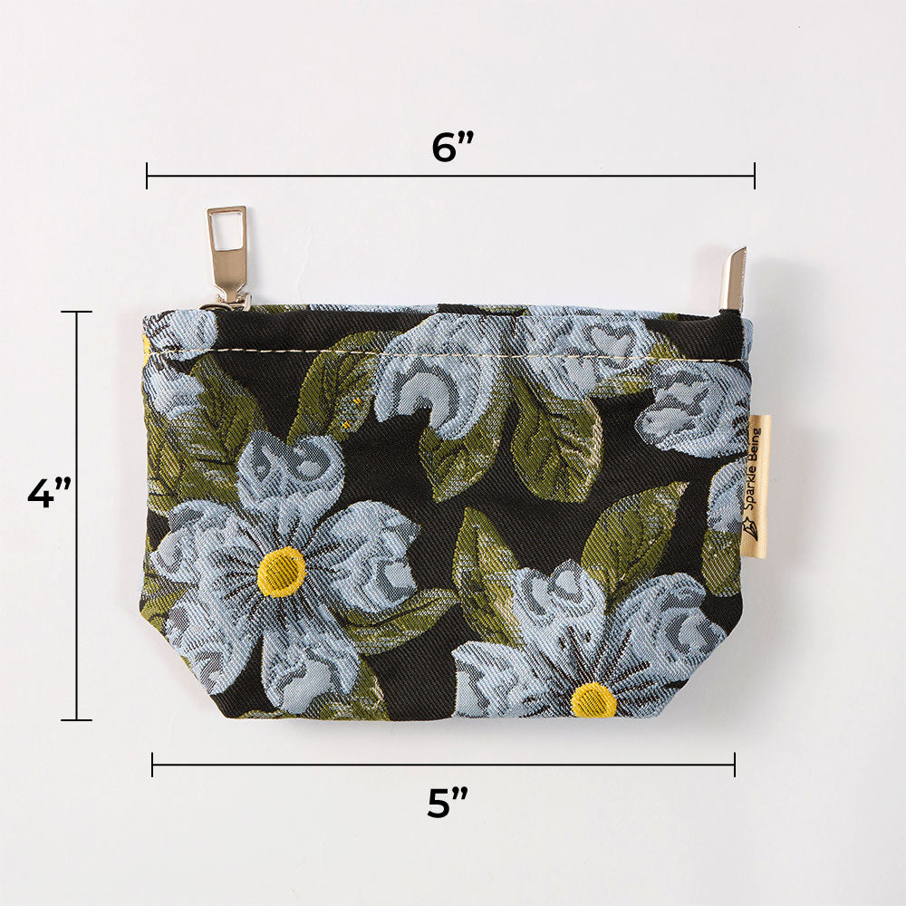 Blue Camellia Toiletry Bag - Travel-Friendly Cosmetic Bag