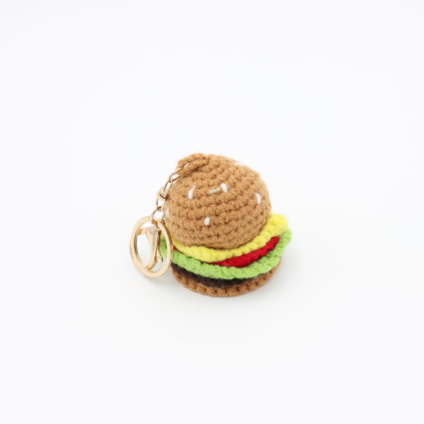 Bun Intended: Quirky Knitted Hamburger Keychain