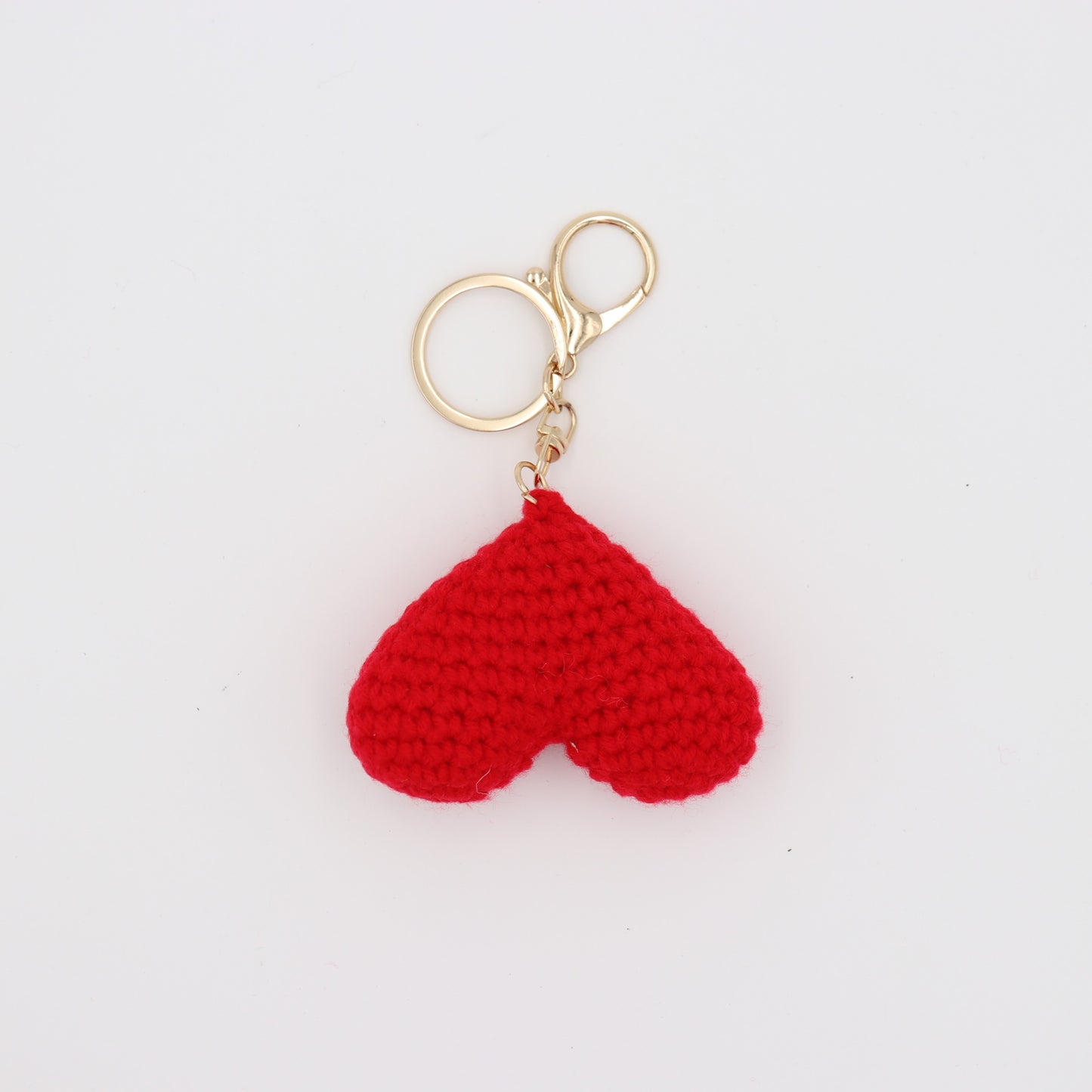 Heart in Hand: Knitted Red Heart Keychain