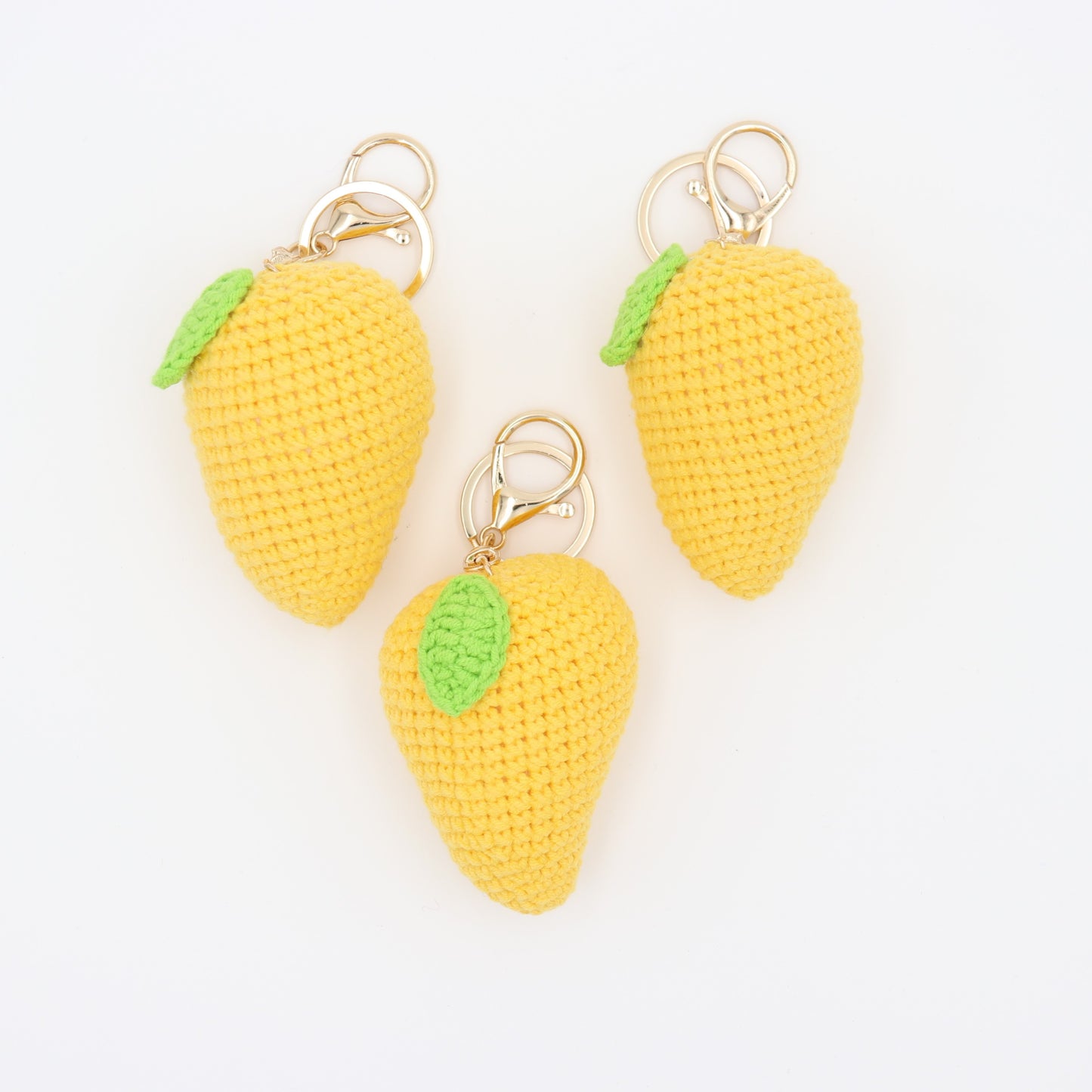 Mango Mellow: Hand-Knitted Fruit Keychain