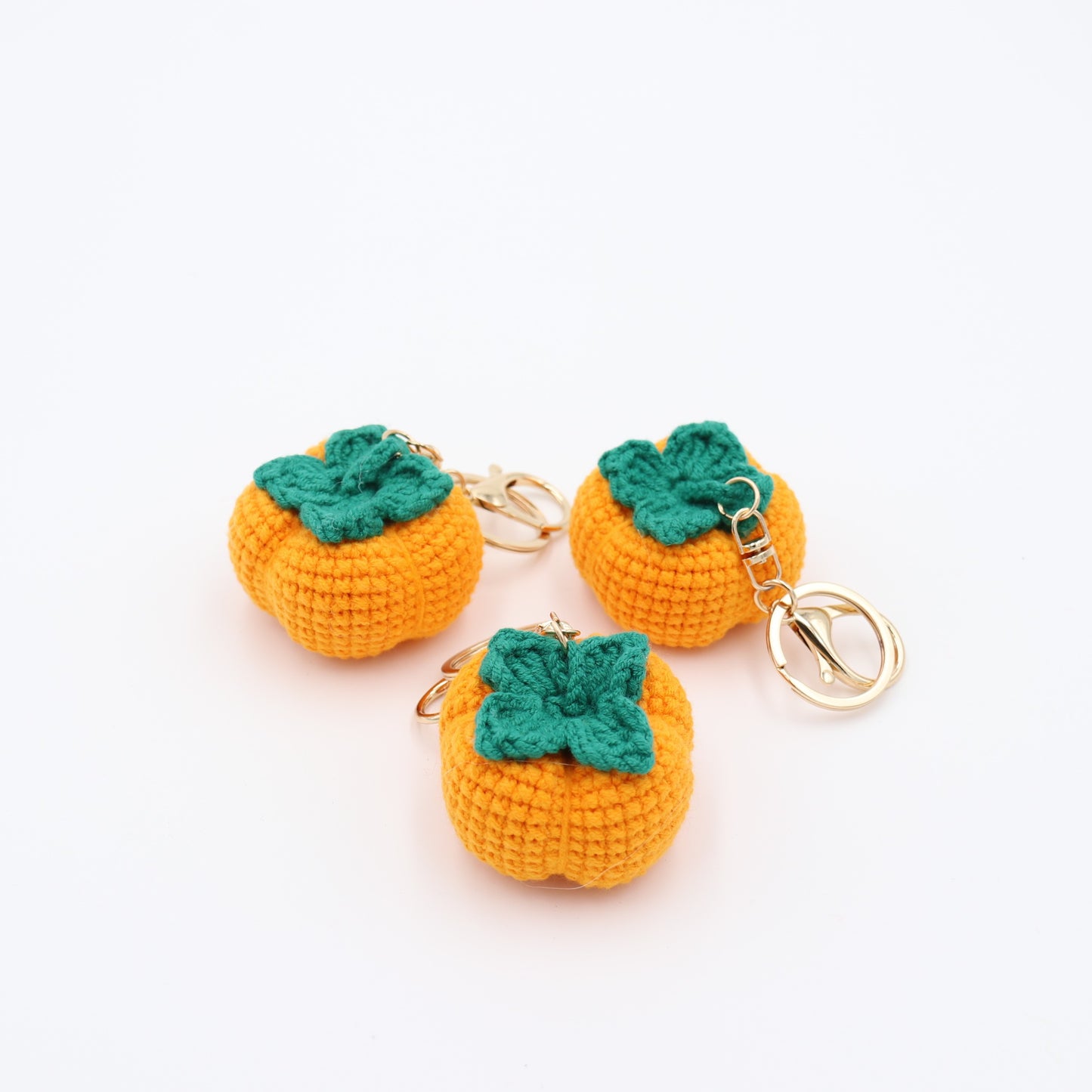 Hand-Crochet Orange Bell Pepper Keychain