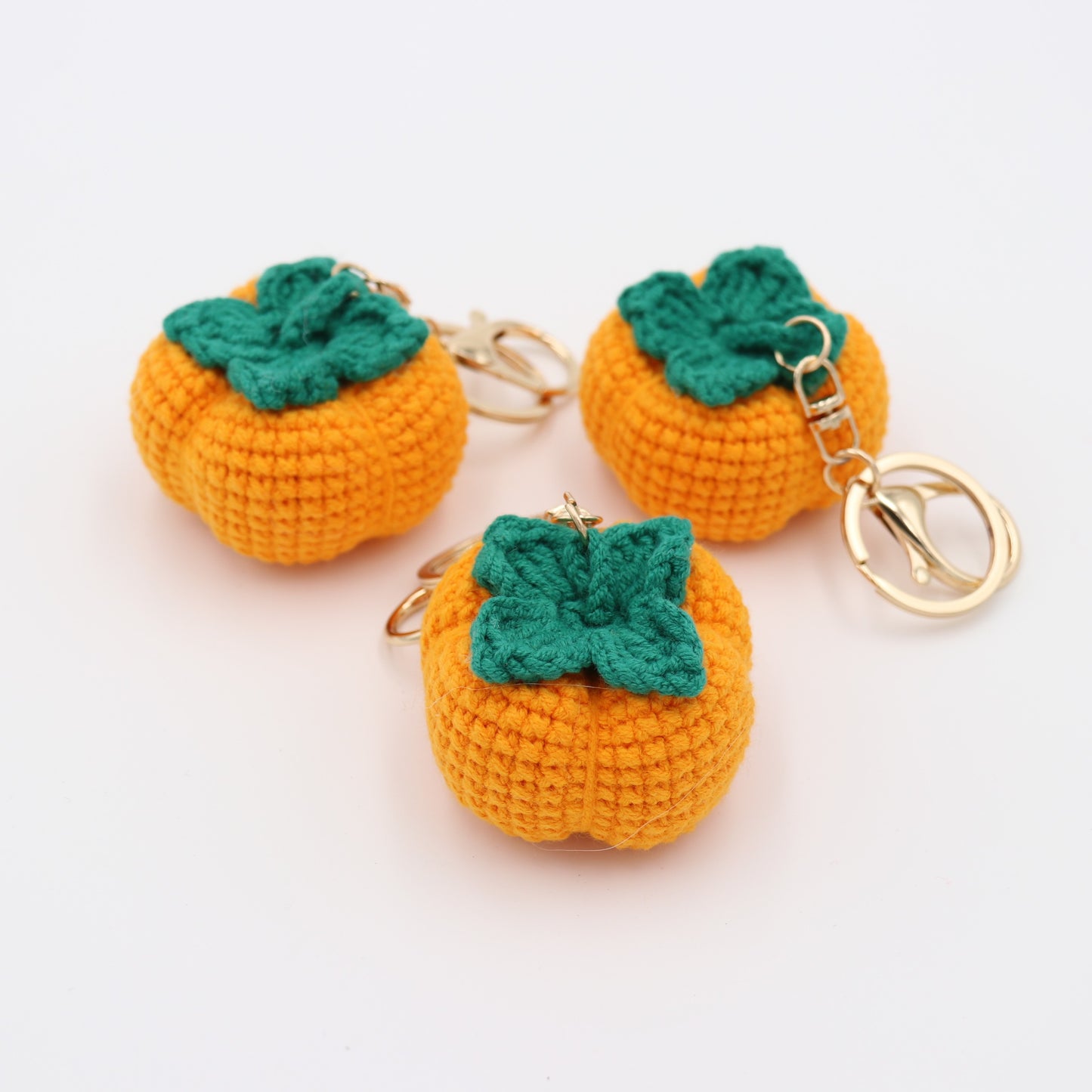 Hand-Crochet Orange Bell Pepper Keychain