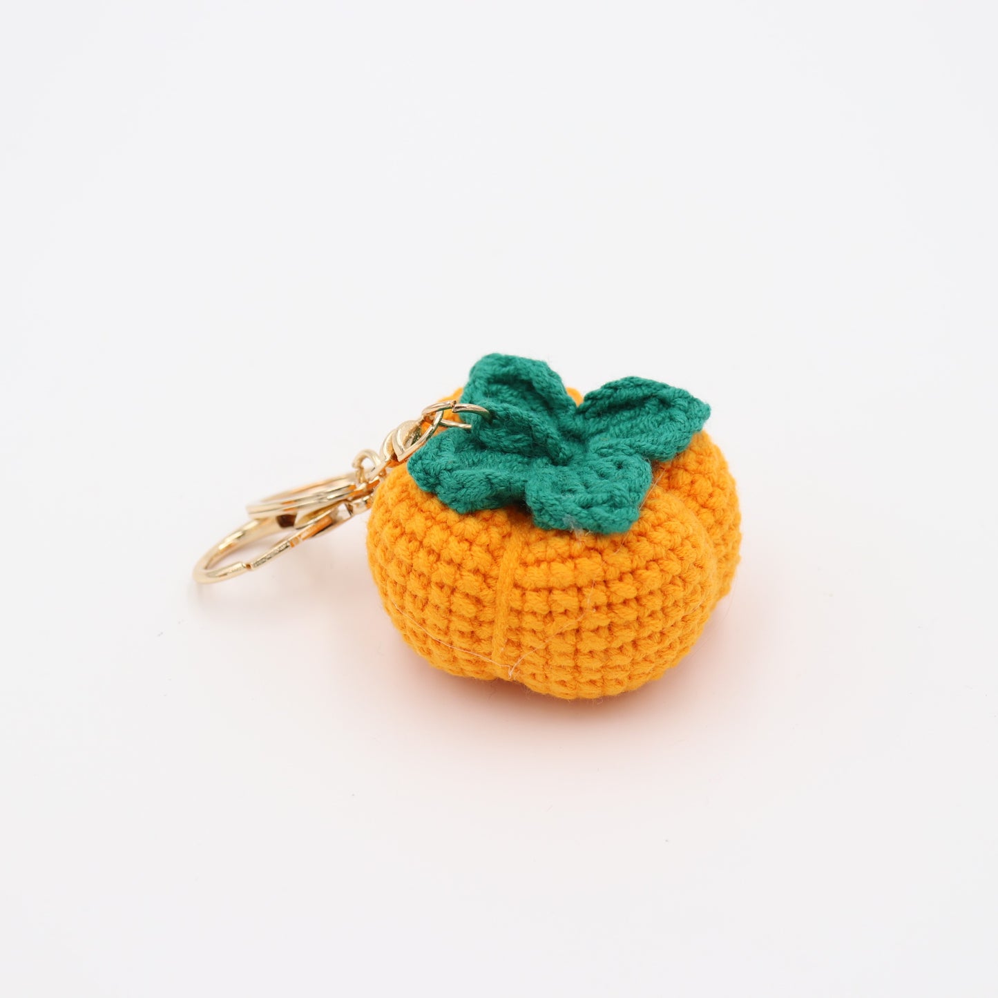 Hand-Crochet Orange Bell Pepper Keychain