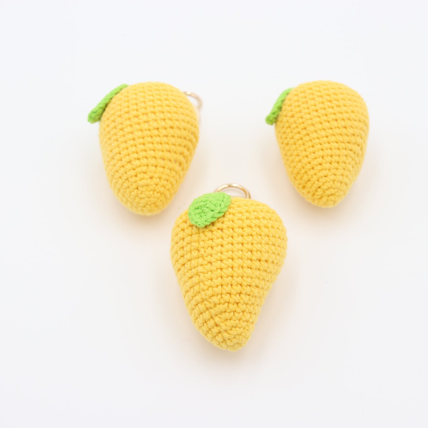 Mango Mellow: Hand-Knitted Fruit Keychain
