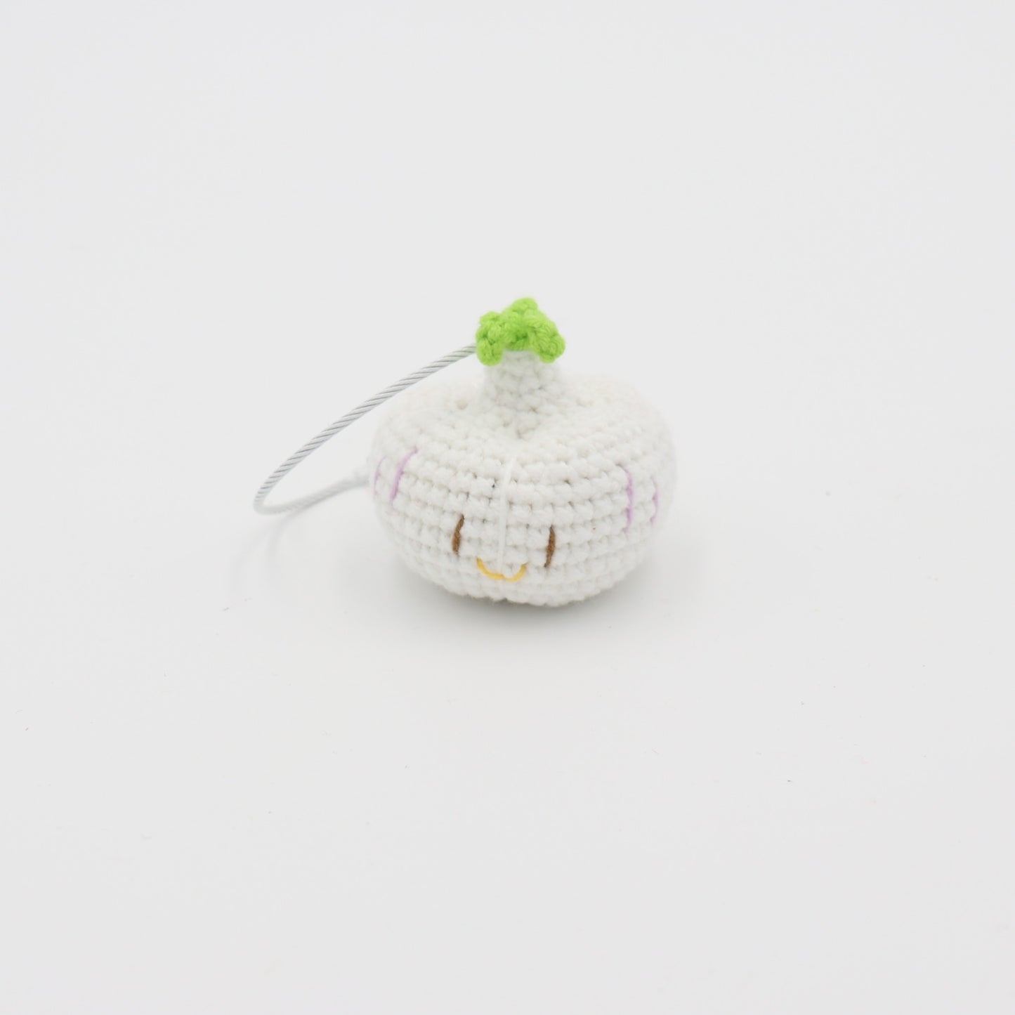 Hand-Crochet Yarn Keychain - Garlic