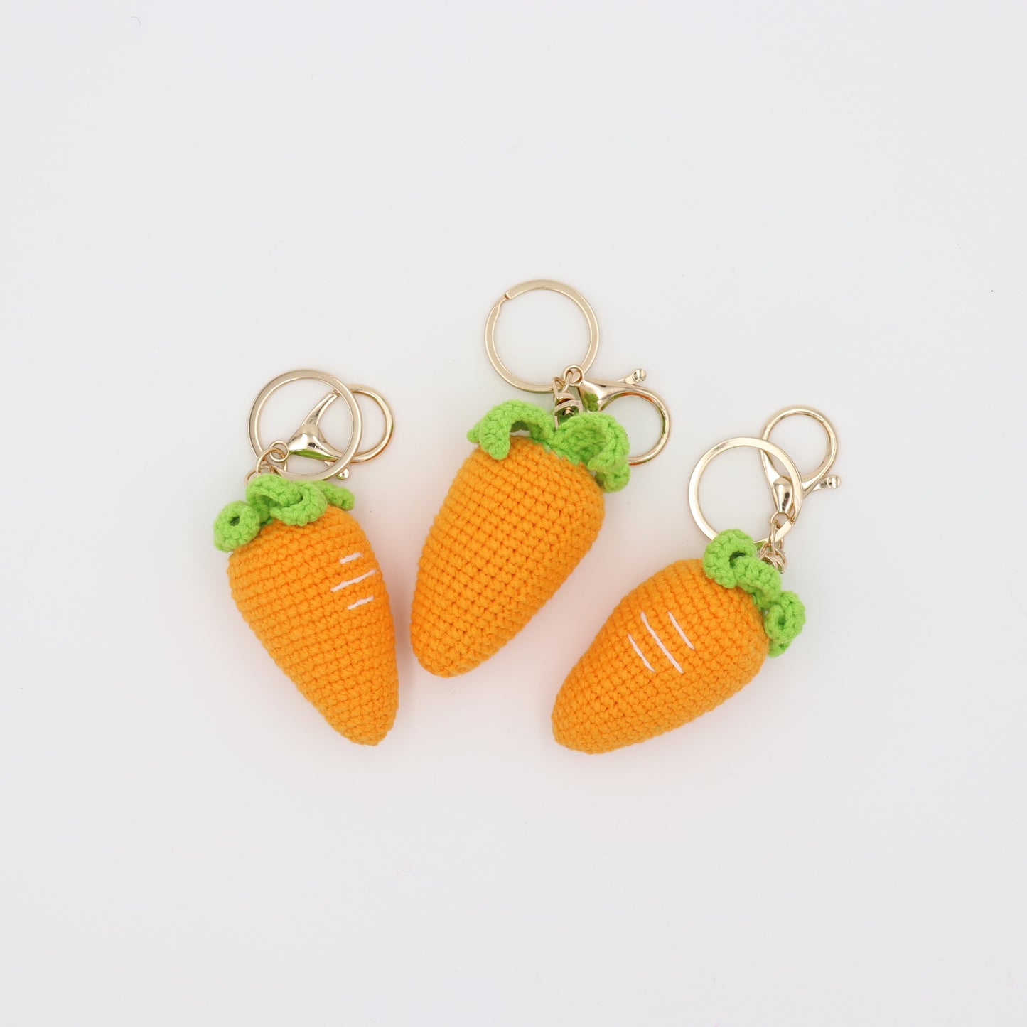 Hand-Crochet - Yarn Rooting for You Carrot Key Accessory with Removable Charms