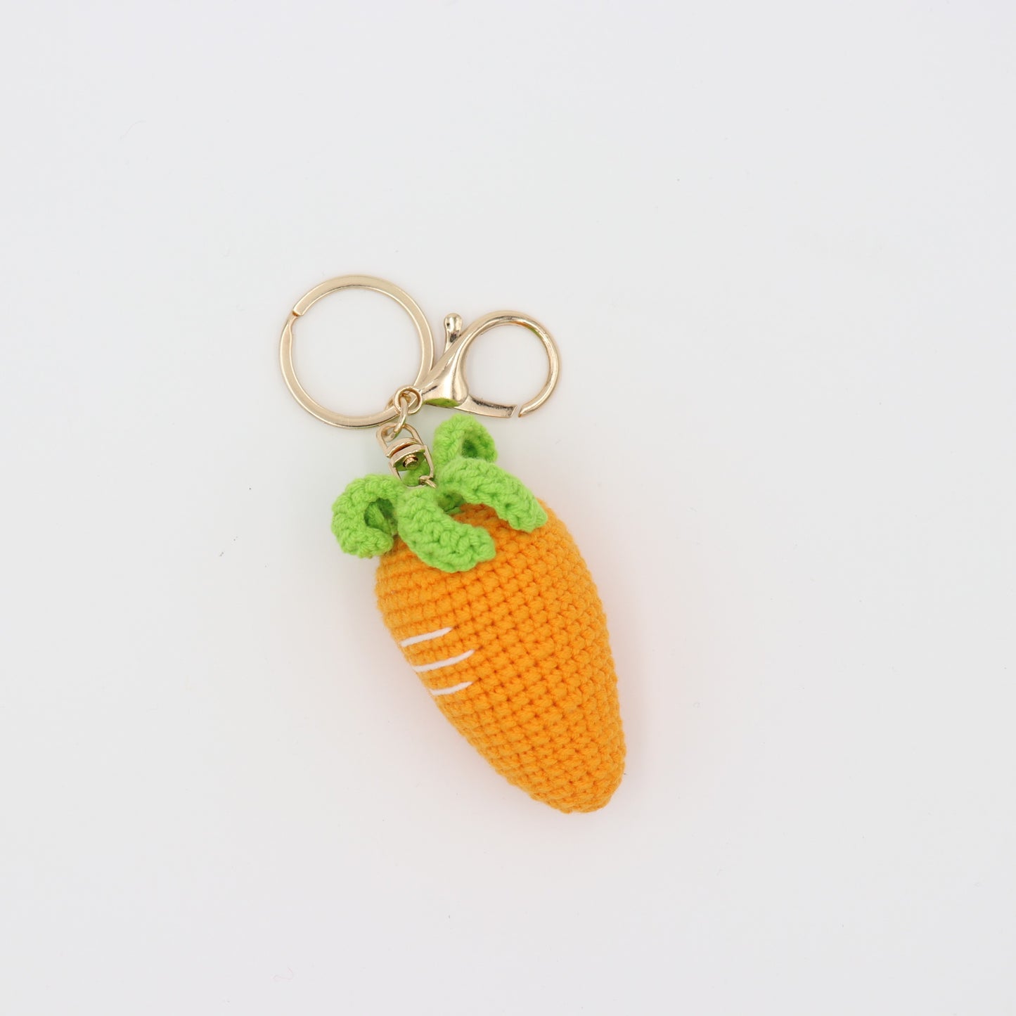 Hand-Crochet - Yarn Rooting for You Carrot Key Accessory with Removable Charms