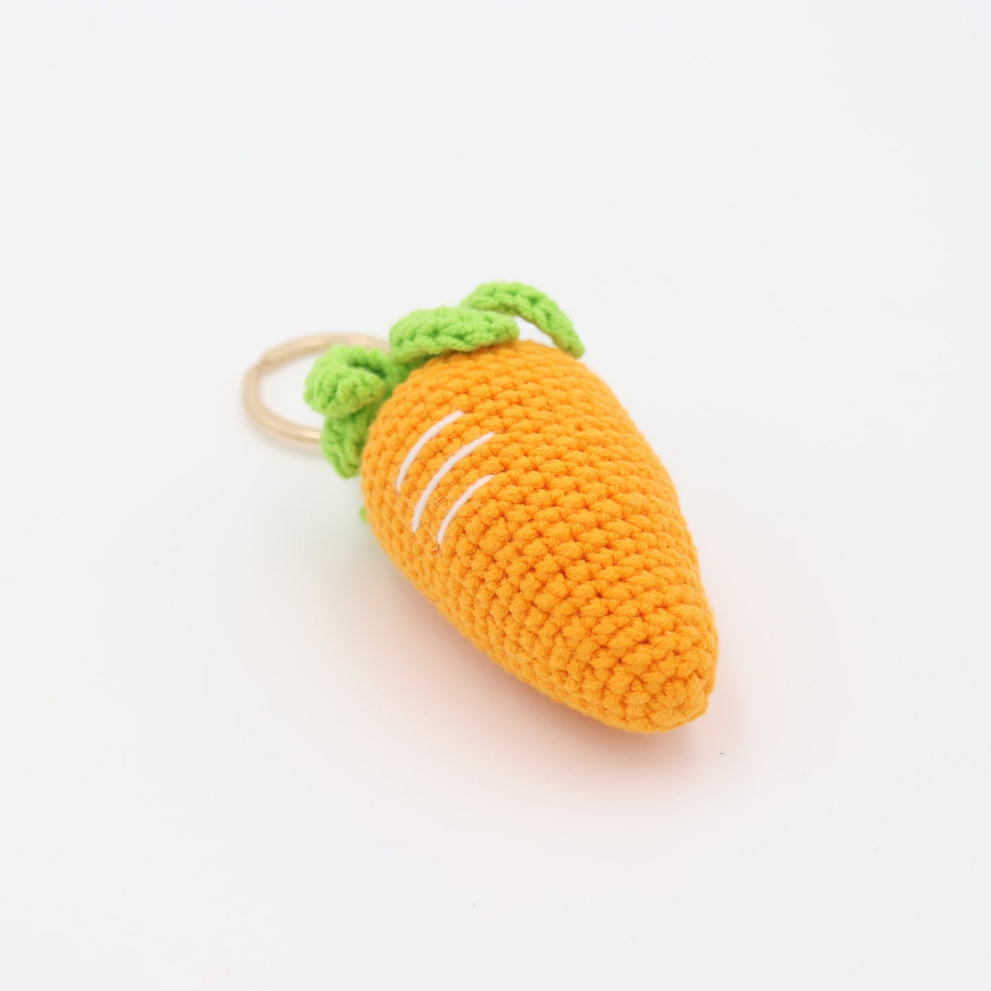 Rooting for You: Yarn Carrot Key Accessory with Removable Charms