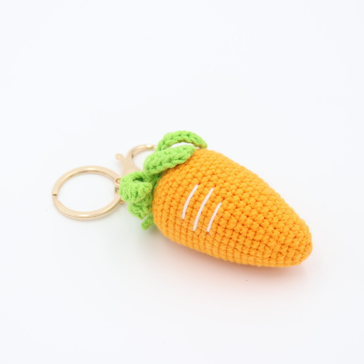 Rooting for You: Yarn Carrot Key Accessory with Removable Charms