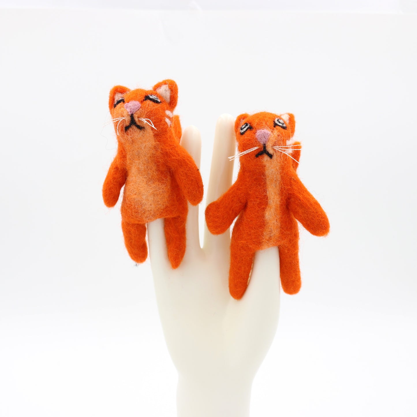 Orange Cat Felt Finger Puppet Toy