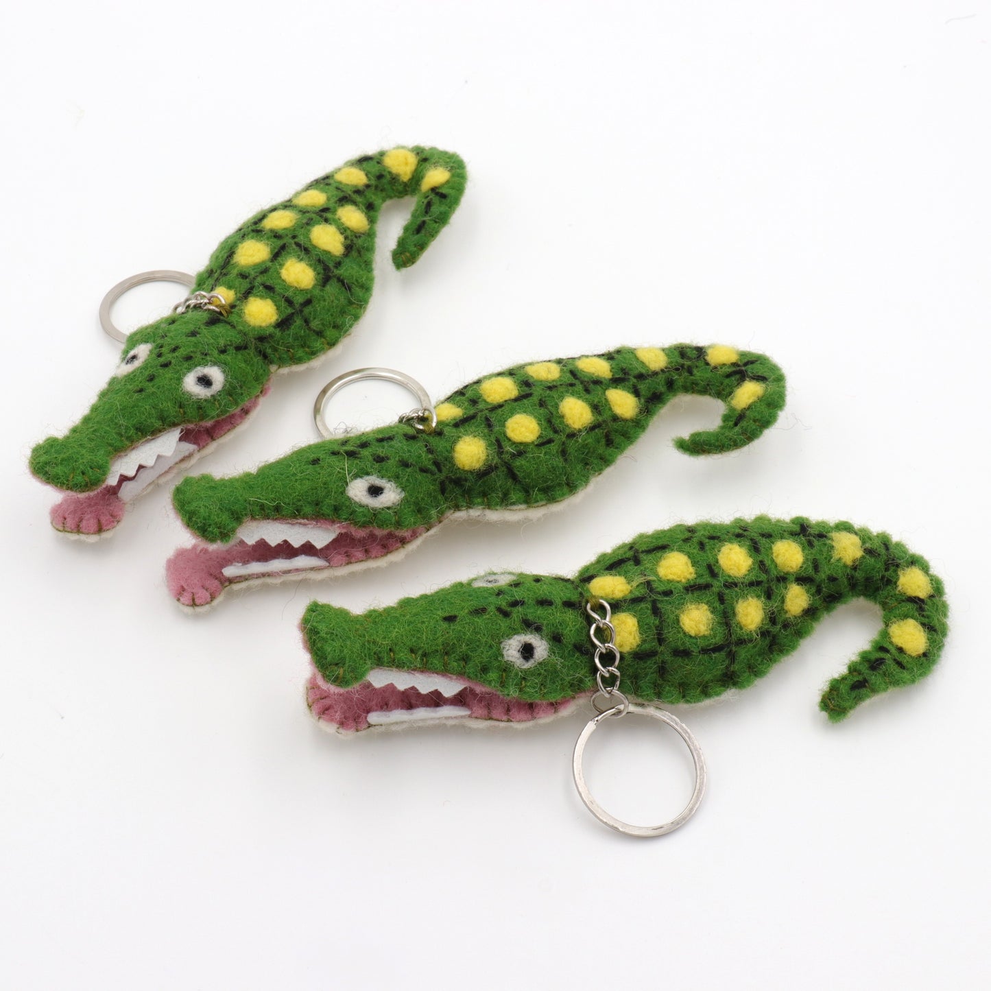 Handmade Wool Felt Crocodile Keychain – Purse & Backpack Charm