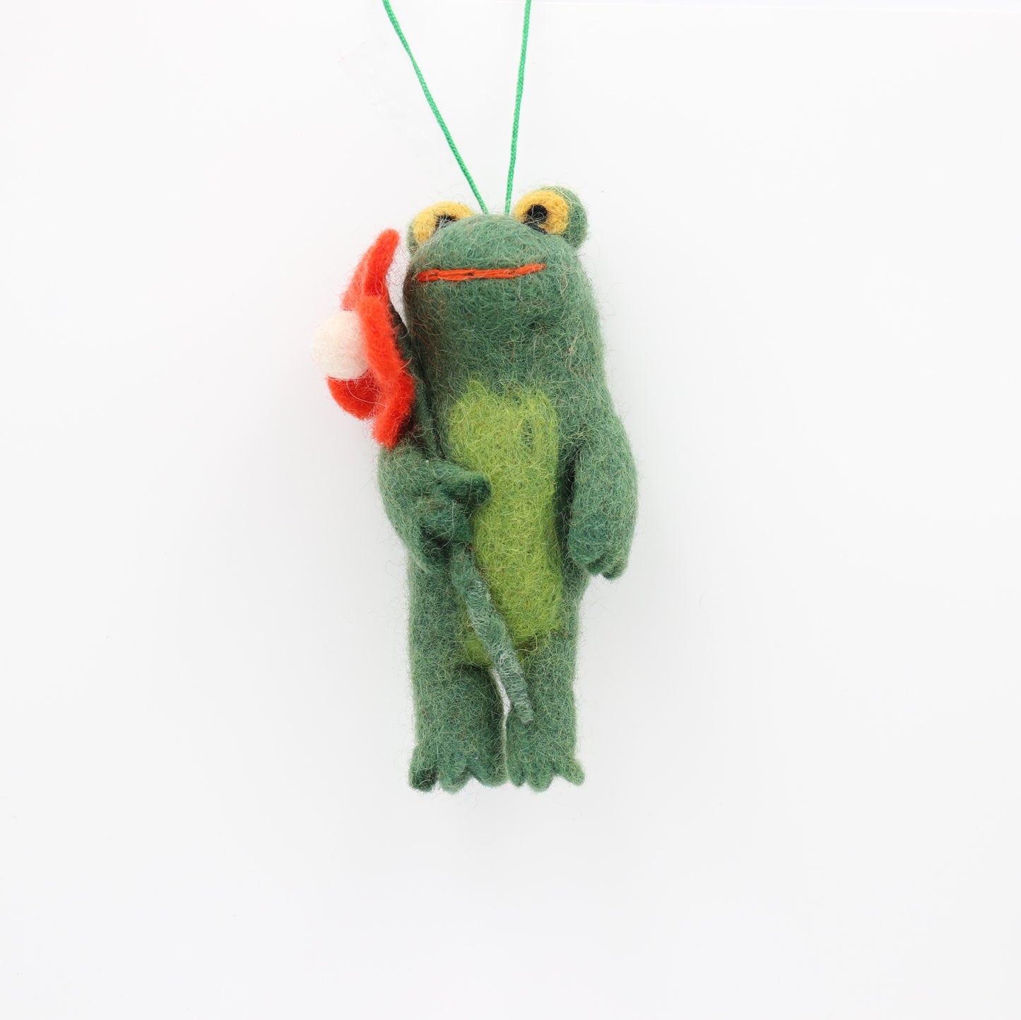 Handmade in Nepal Wool Felt Frog Ornament
