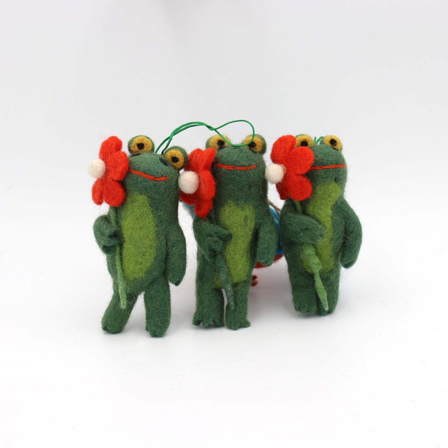 Handmade in Nepal Wool Felt Frog Ornament