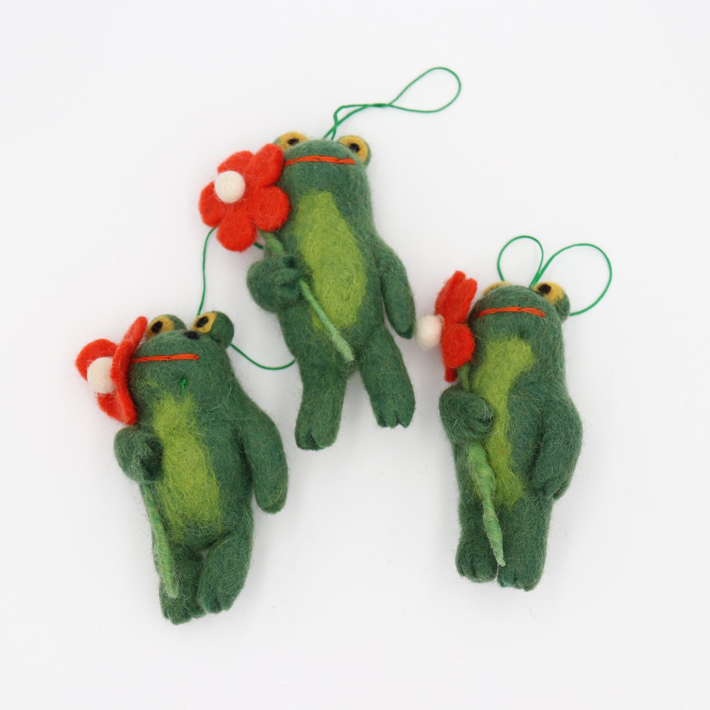 Handmade in Nepal Wool Felt Frog Ornament