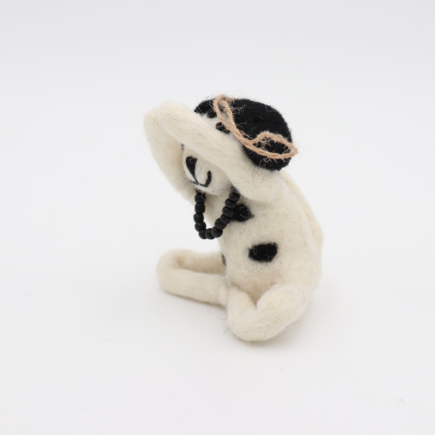 Handmade Wool Felt Yoga Dog Ornament