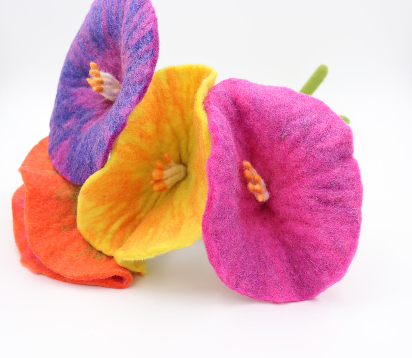 Handmade Wool Felt Flowers - Morning Glory