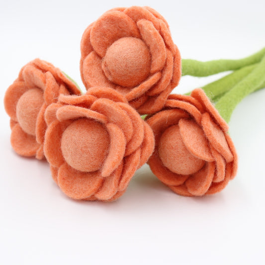 Handmade Wool Felt Flower - Peony