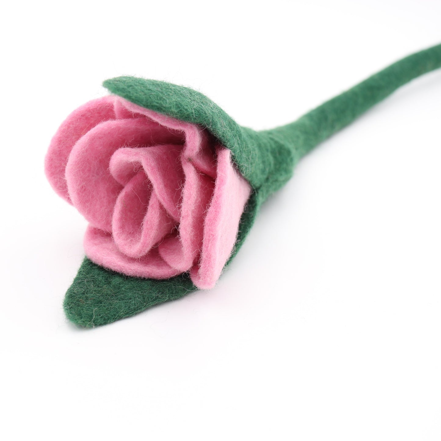 Handmade Wool Felt Flower - Pink Tulip